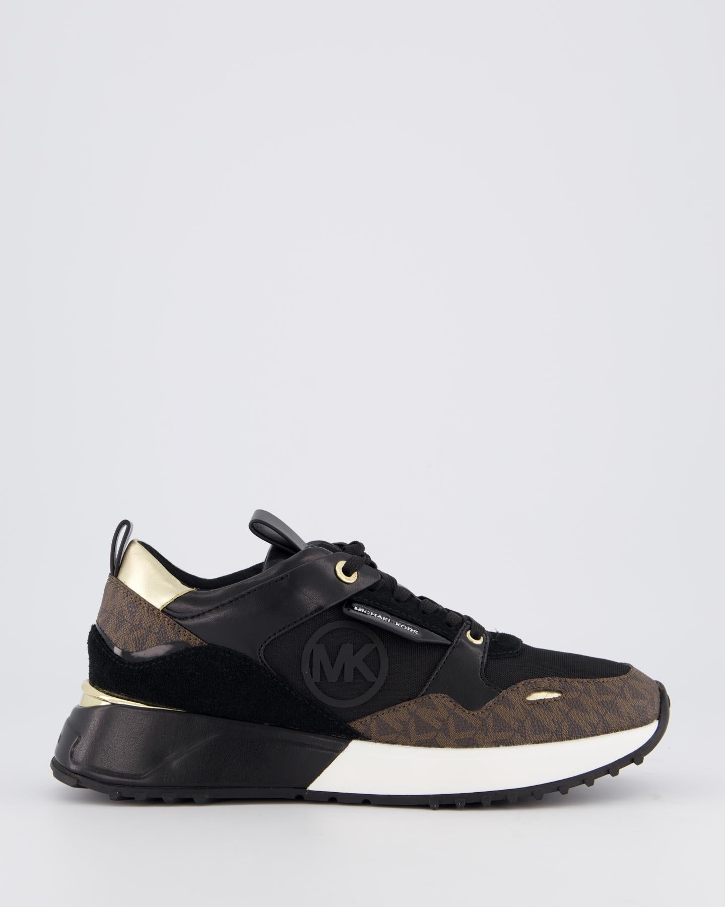 Michael Kors Dames Theo Trainer Zwart Bruin Eleganza