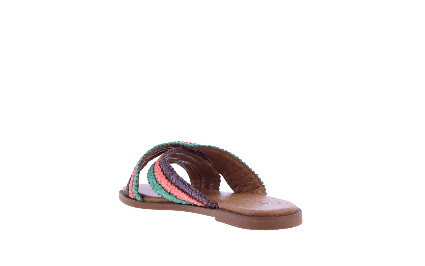 Dames Inuovo Slipper Groen/Bruin/Roz