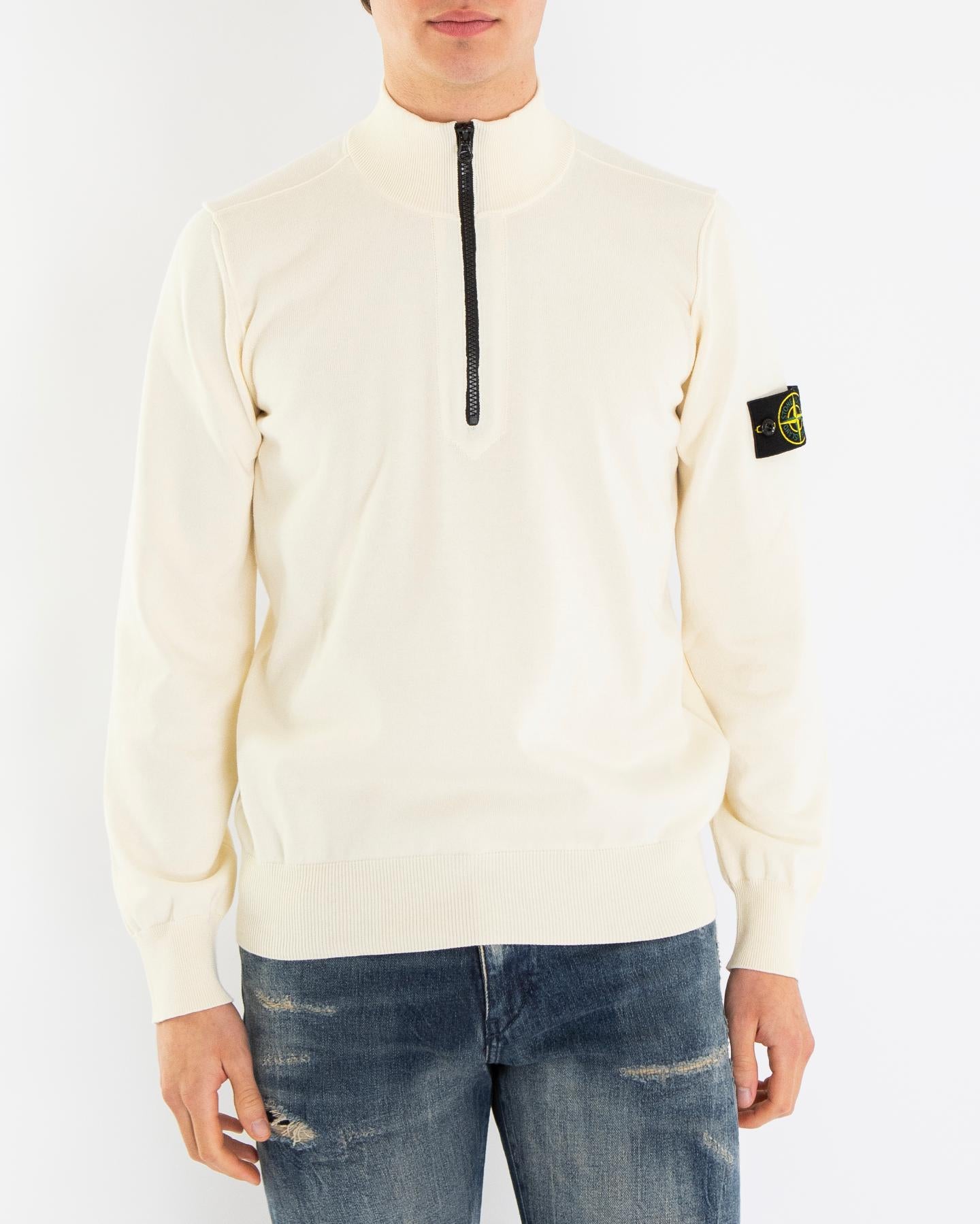 Heren Half-Zip Sweater Ivory