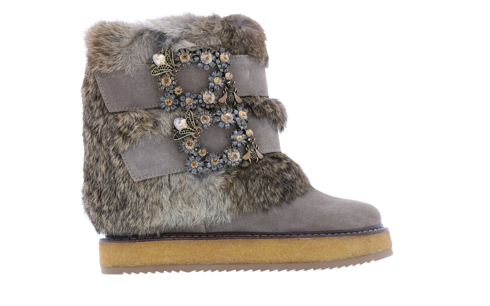 Dames Winter Fur with Wedge and jewe