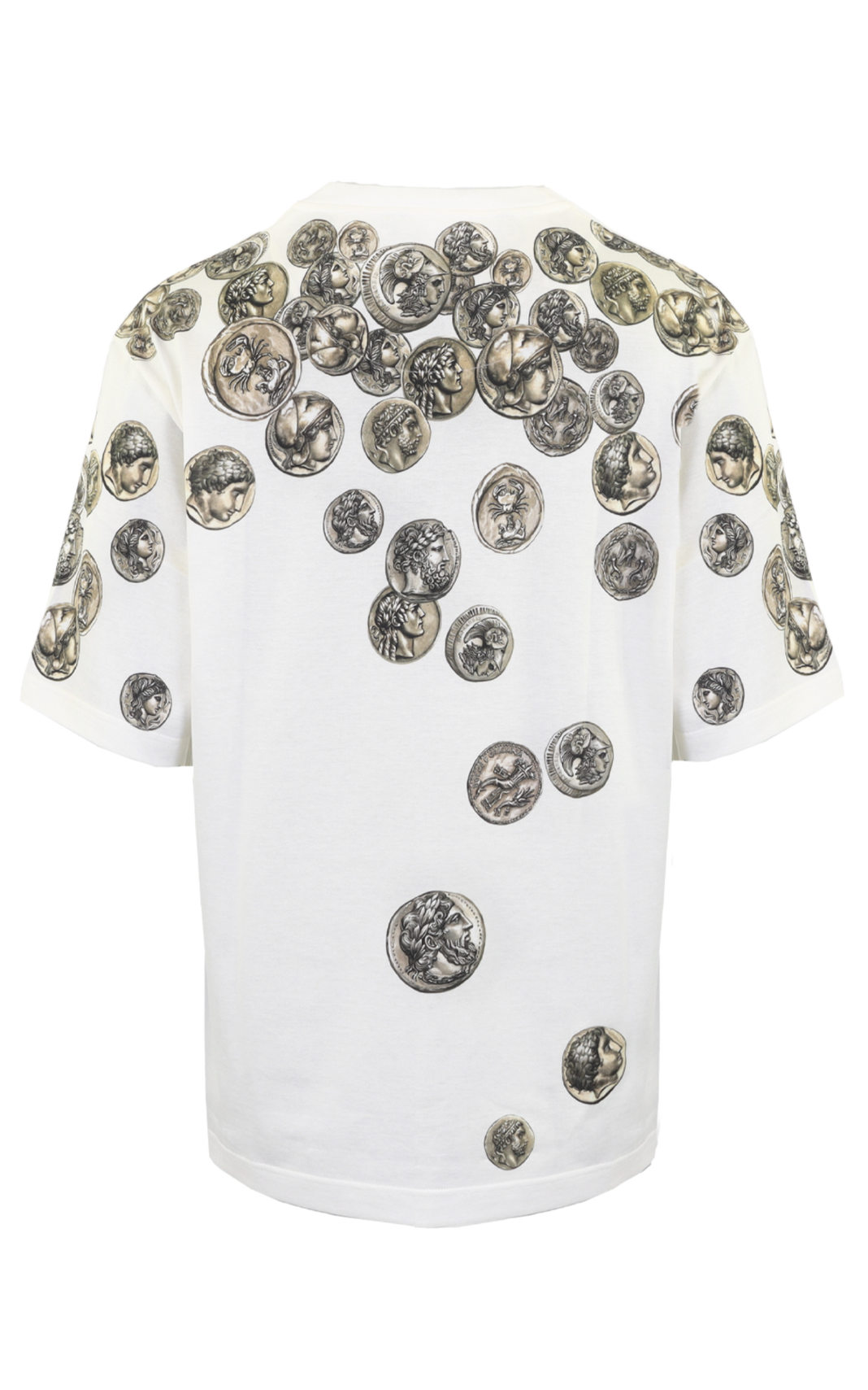 Heren Coin Print Cotton Wit