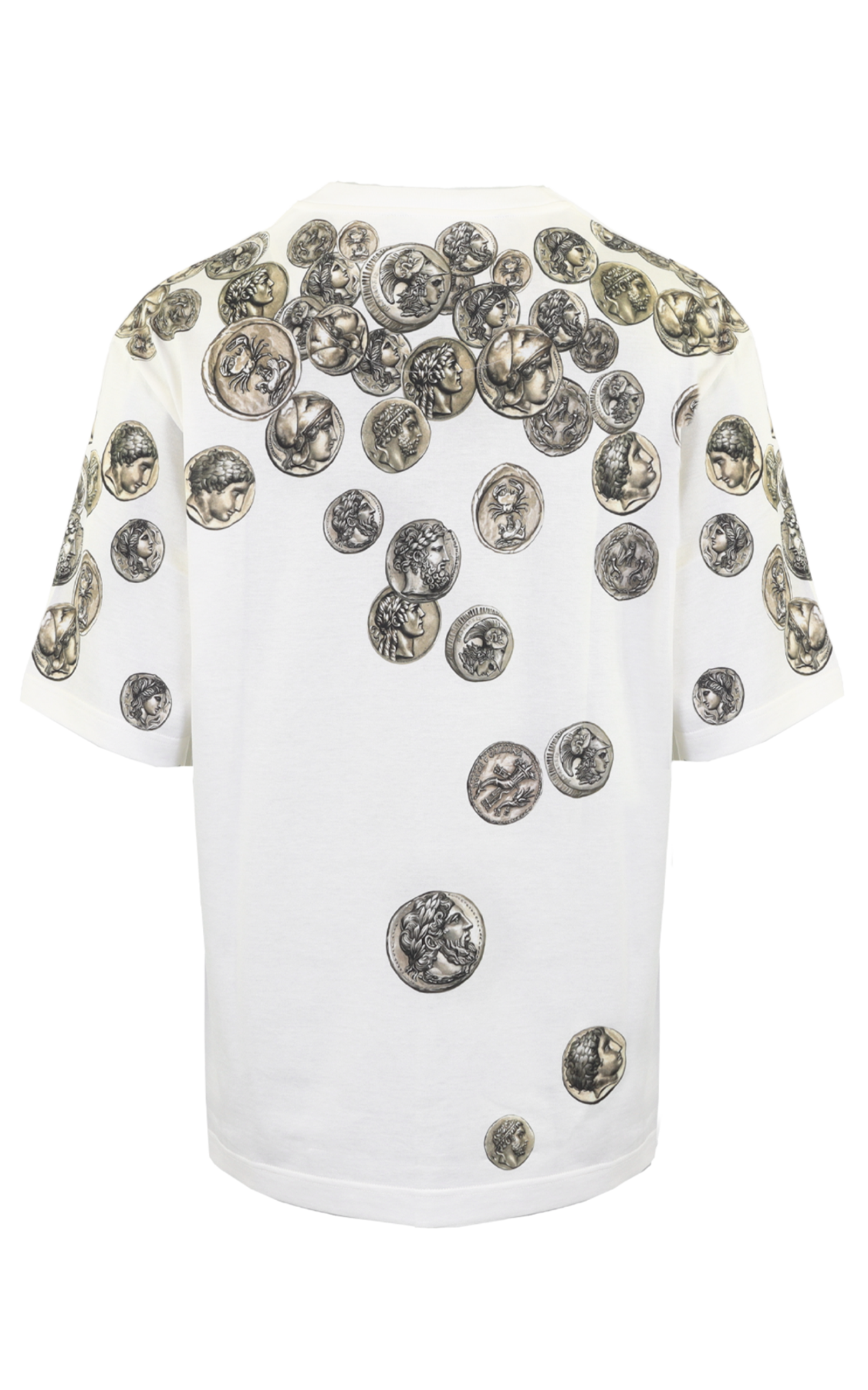 Heren Coin Print Cotton Wit