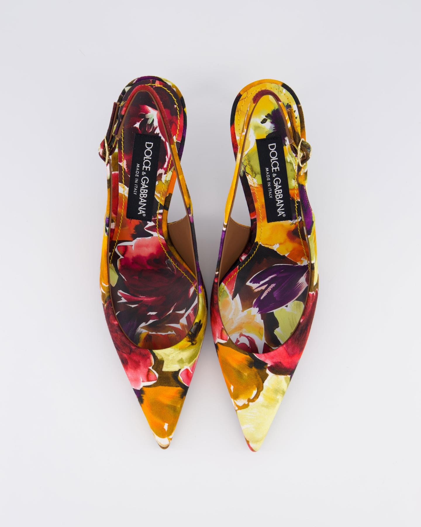 Dames Brocade Slingback Oranje/Rood