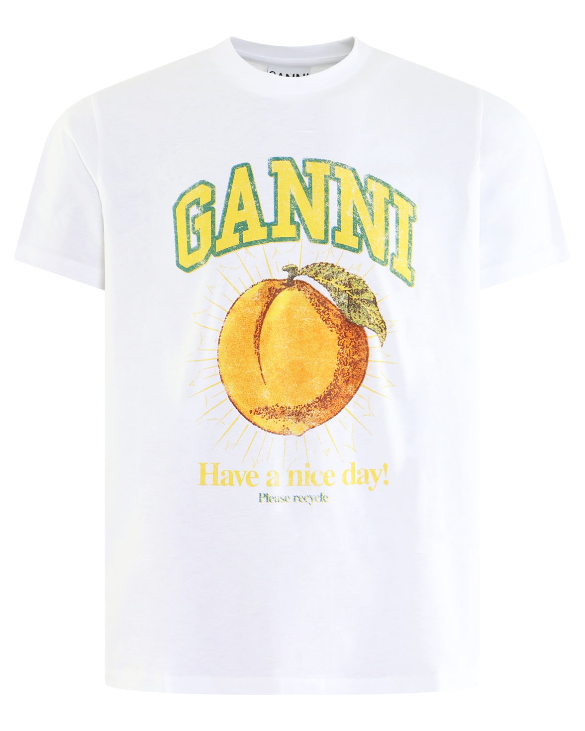 Dames Peach Relaxed T-Shirt Wit