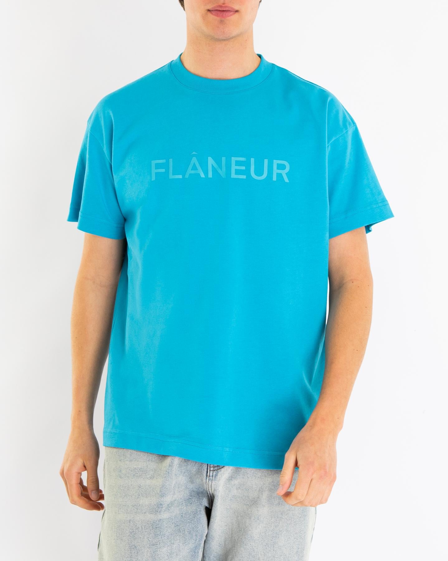 Heren Tonal Logo T-Shirt Blauw