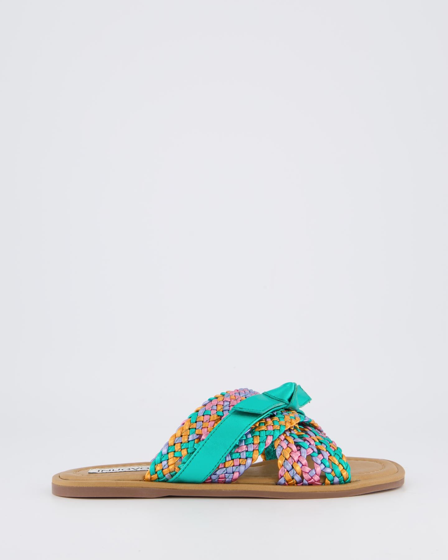 Dames Braided Slipper Metallic Groen