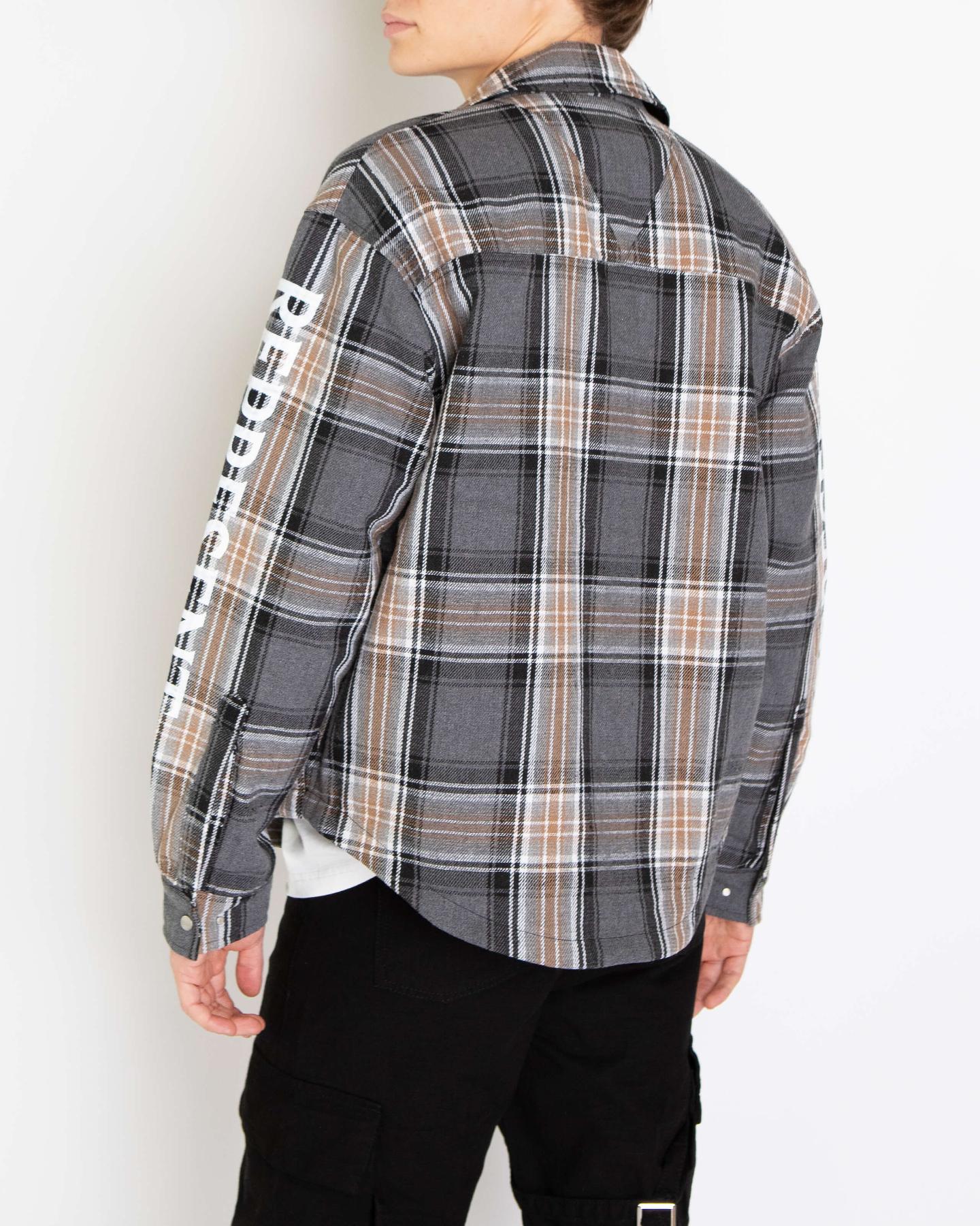 Heren Quilted Flannel Shirt Grijs