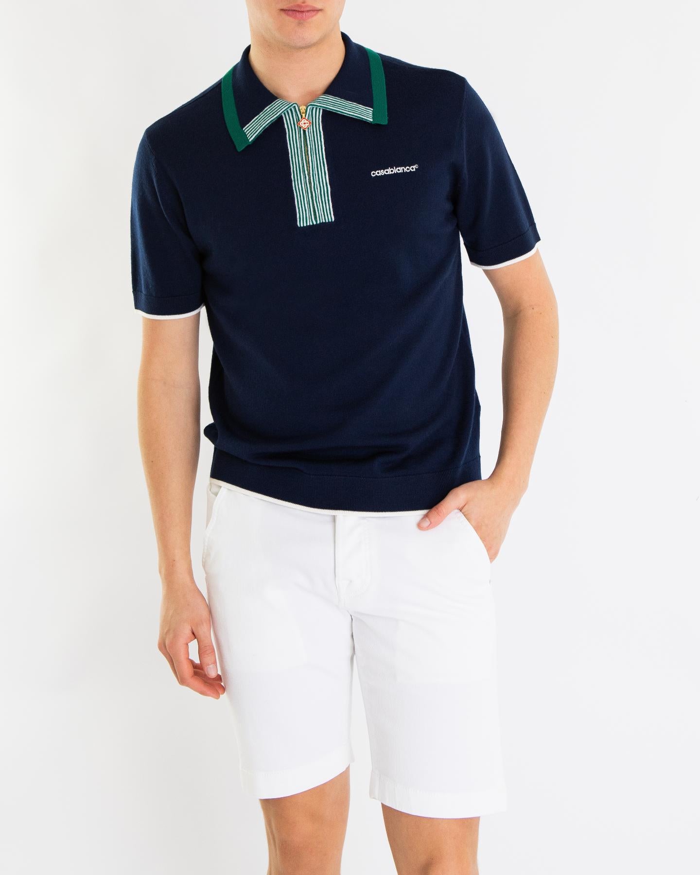 Heren Tennis Polo Blauw