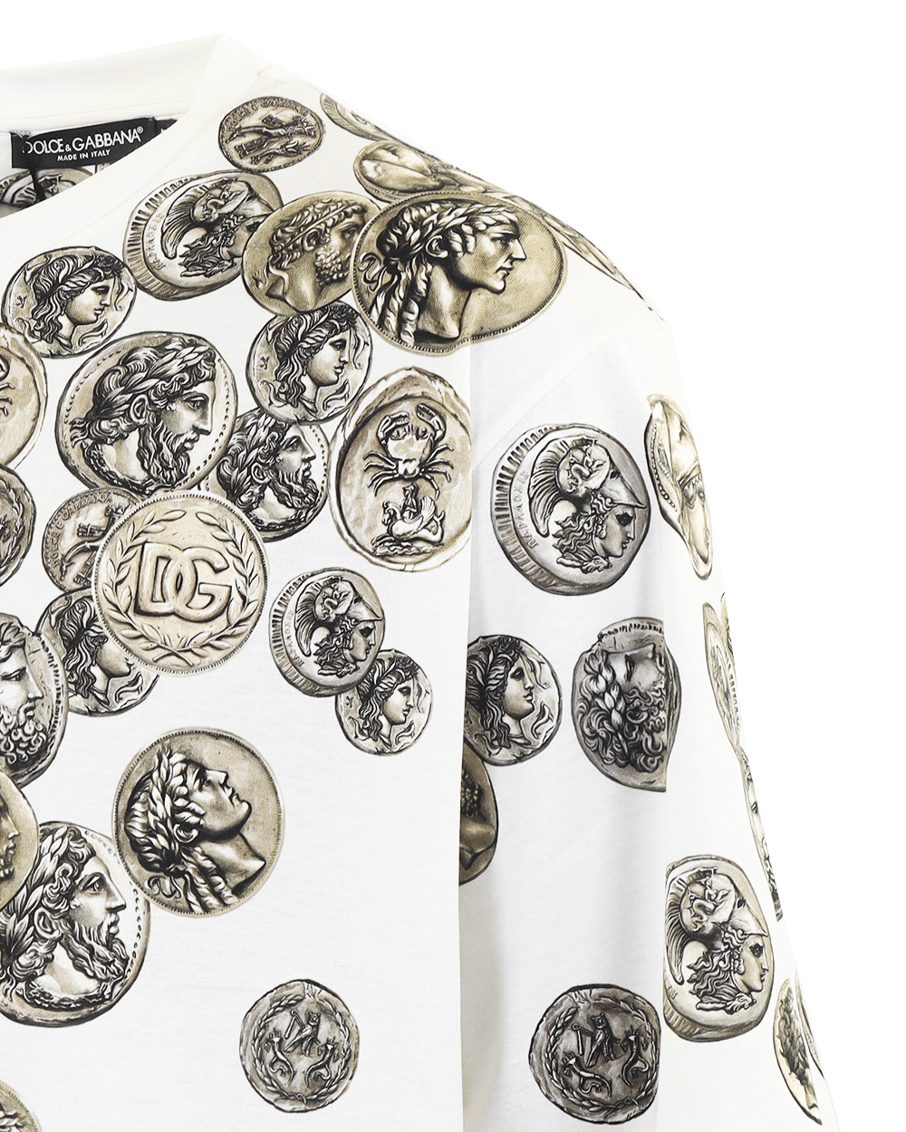 Heren Coin Print Cotton Wit