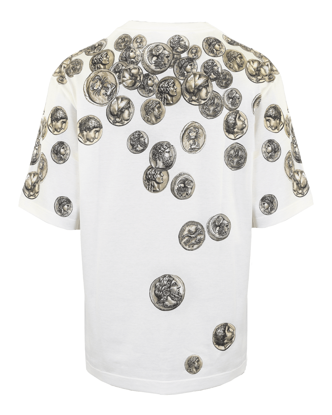 Heren Coin Print Cotton Wit