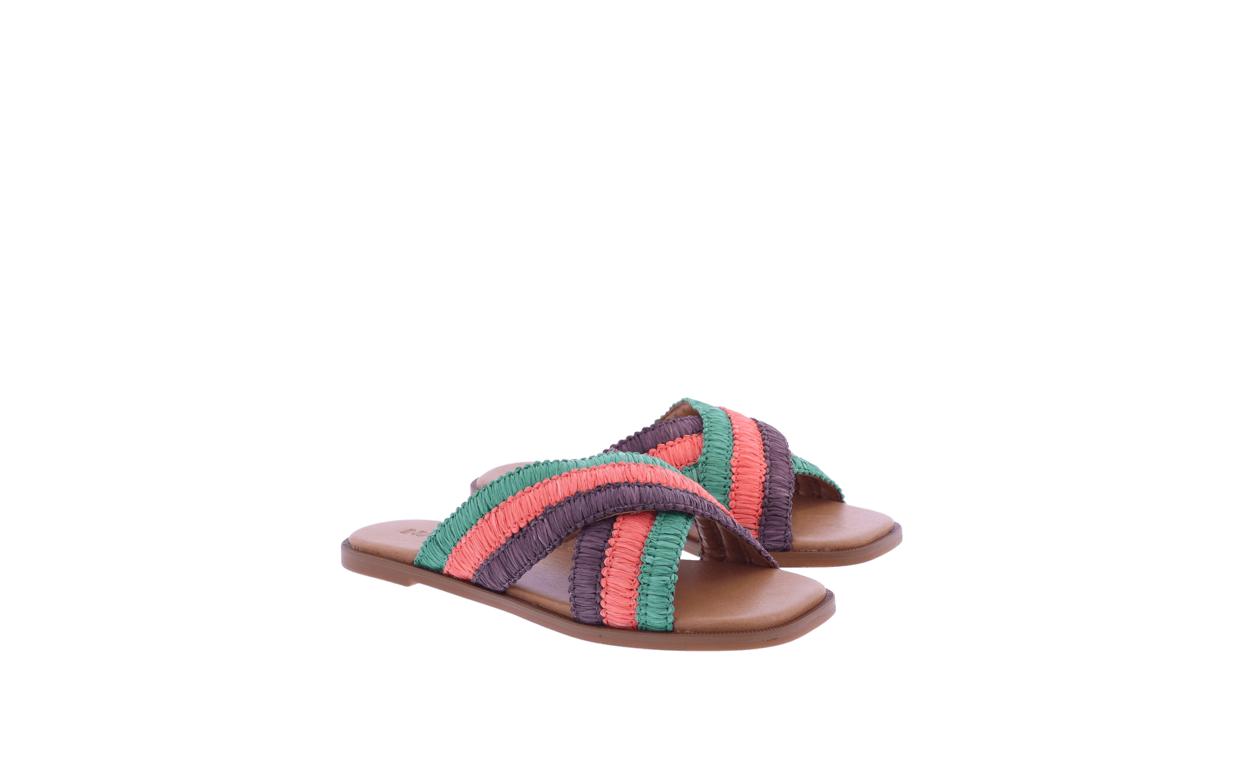 Dames Inuovo Slipper Groen/Bruin/Roz