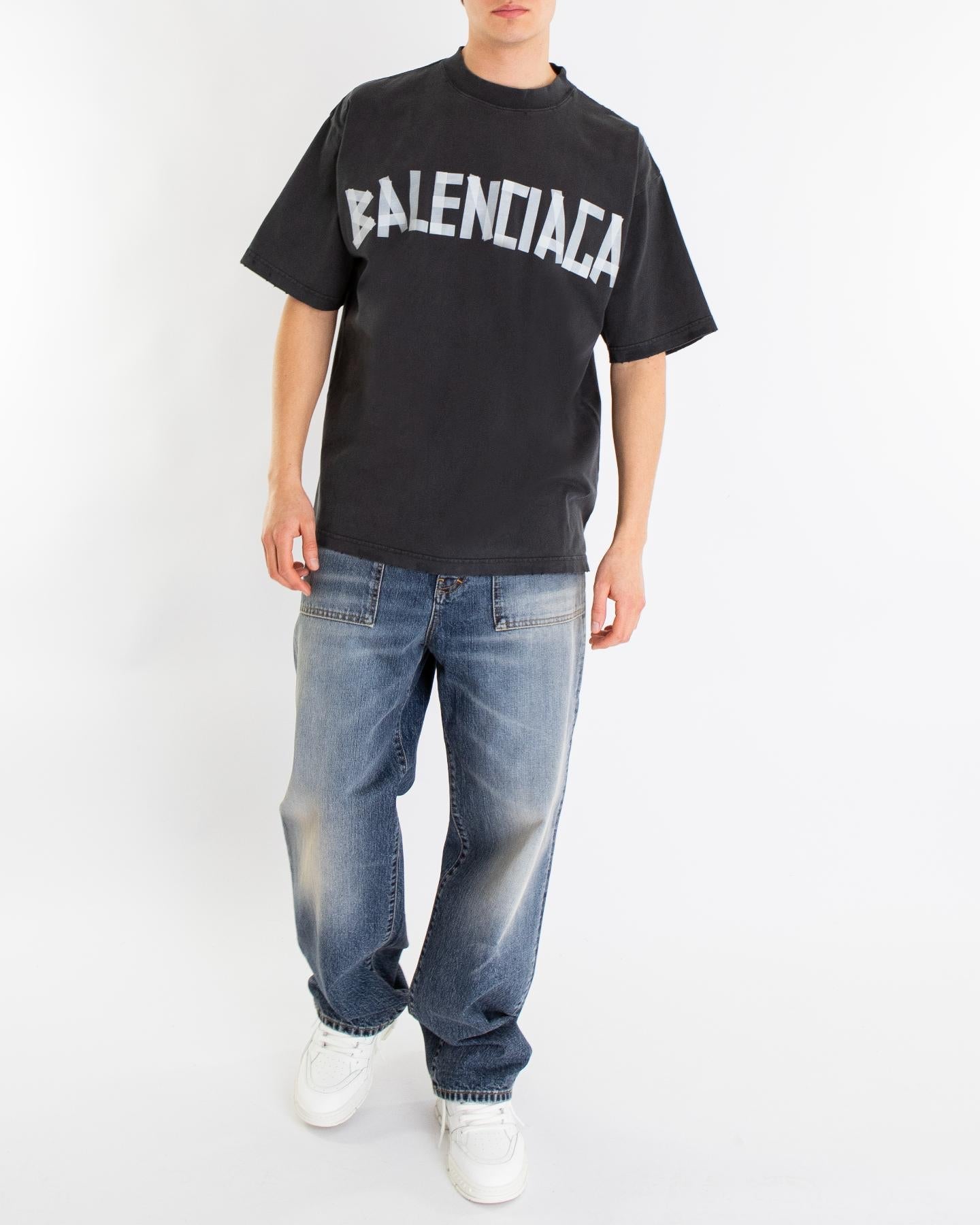 Balenciaga Heren Medium Fit T-Shirt Zwart - Eleganza.nl