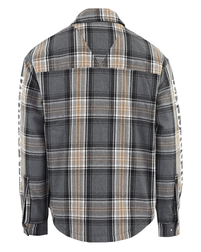 Heren Quilted Flannel Shirt Grijs