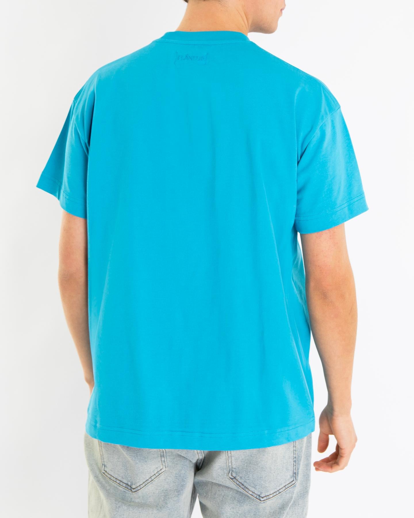 Heren Tonal Logo T-Shirt Blauw