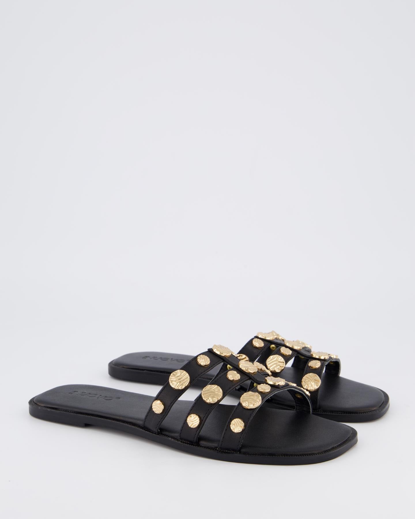 Dames Studded Slipper Zwart