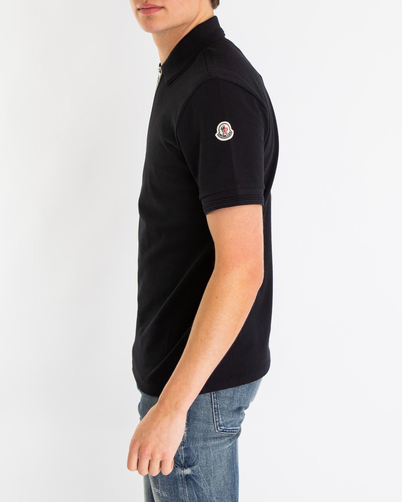 Heren Tricolour Trim Polo Zwart