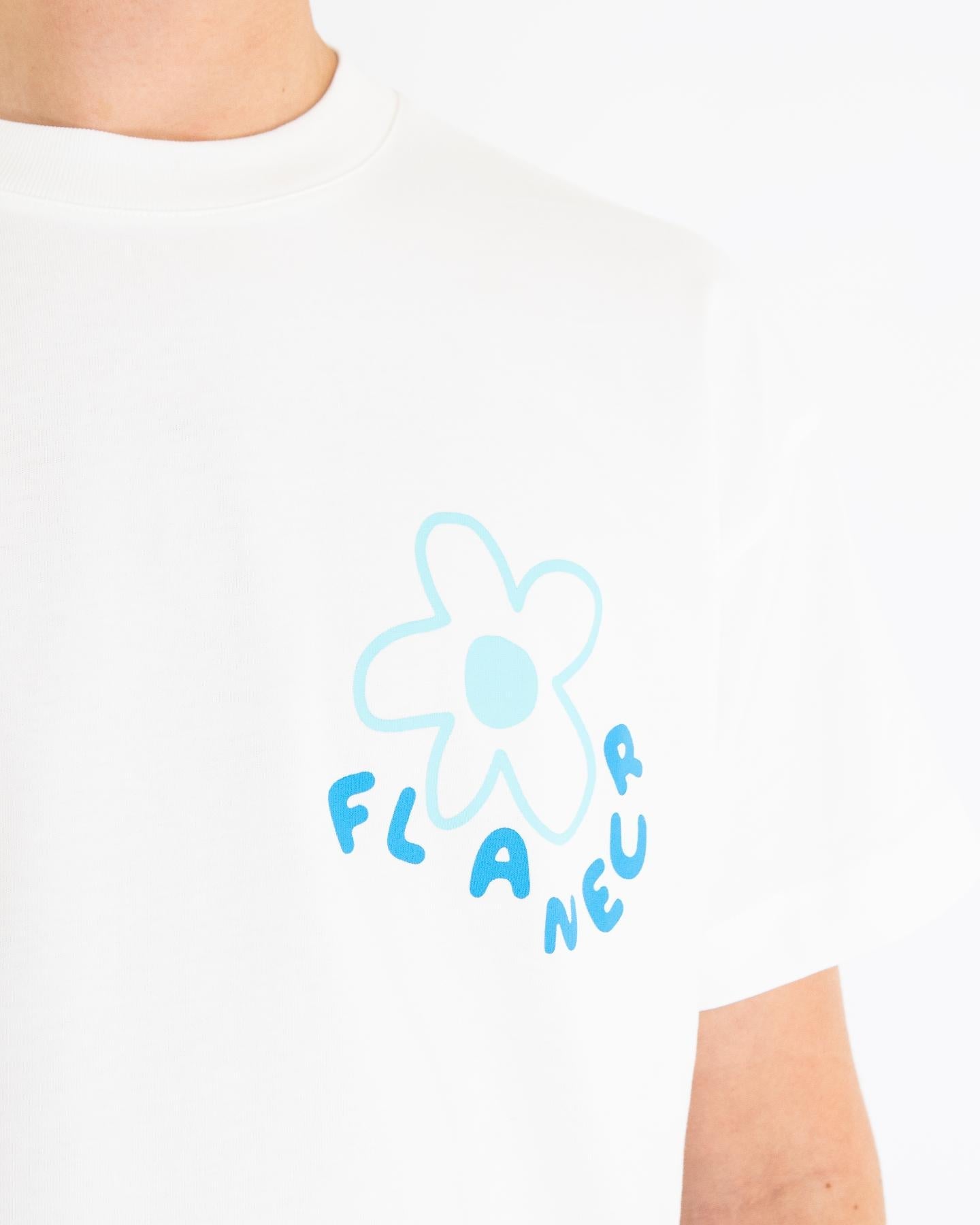 FLÂNEUR Heren Blossom T-Shirt Wit - Eleganza.nl