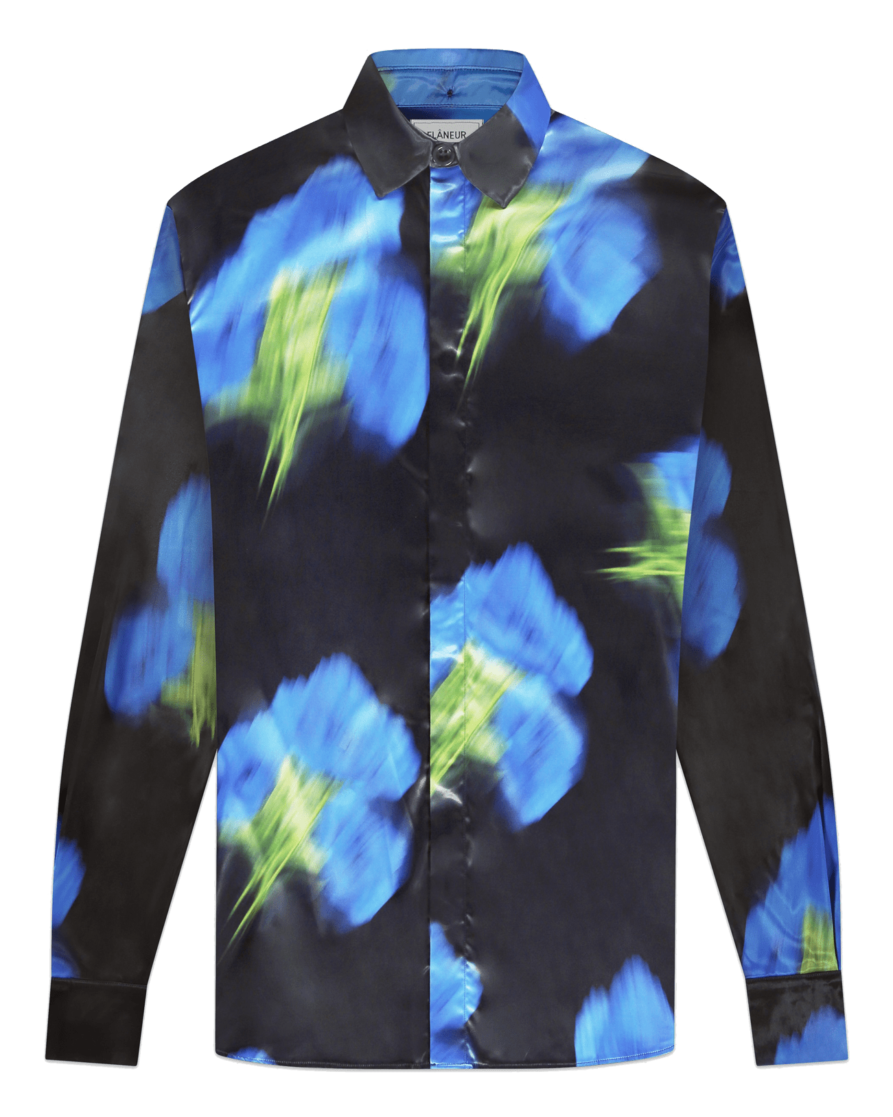 FLÂNEUR Heren Blurred Flower Hooded Shirt - Eleganza.nl