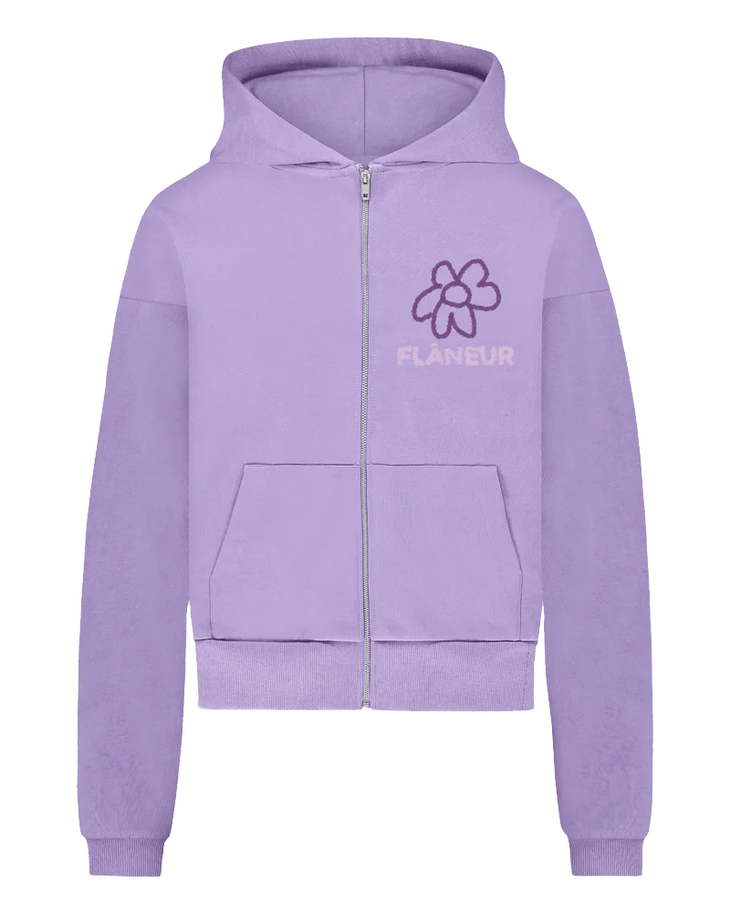 FLÂNEUR Heren Flower Doodle Zip - up Hoodie - Eleganza.nl