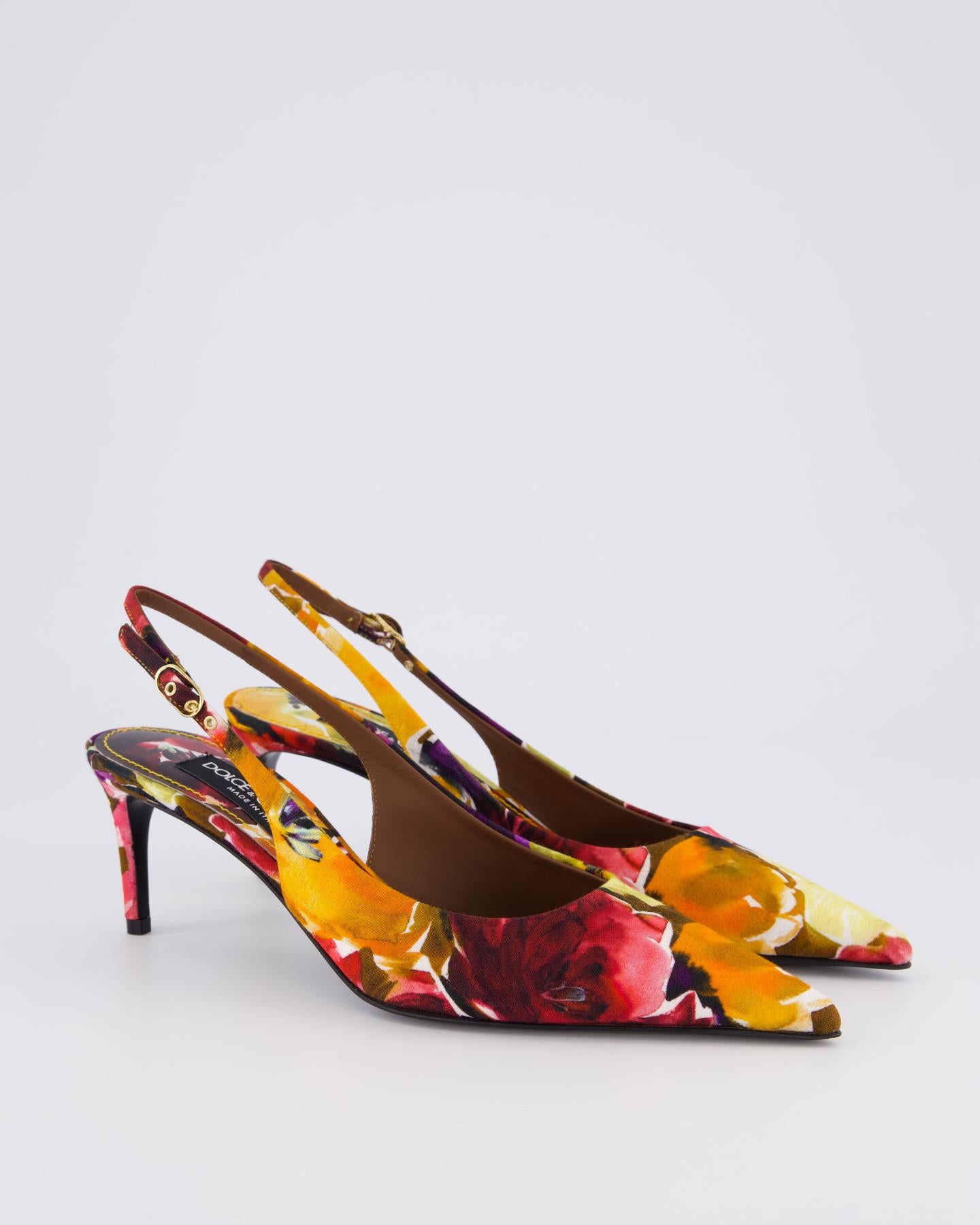 Dames Brocade Slingback Oranje/Rood