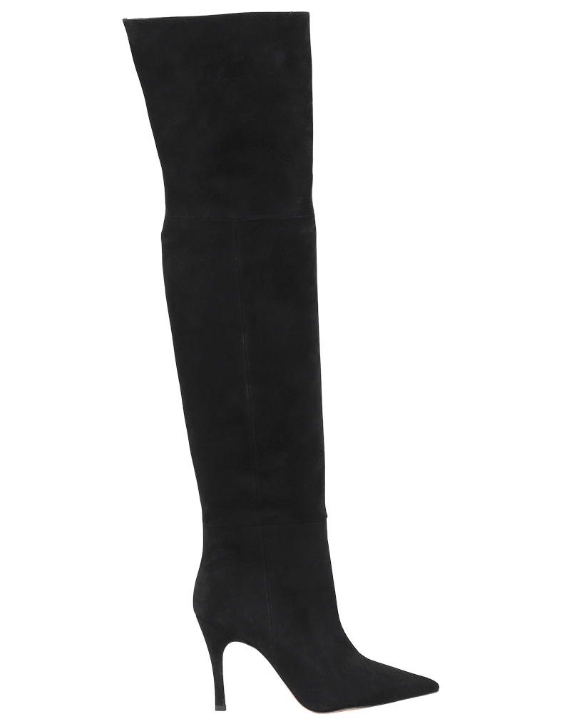 Dames High Boot Suede Zwart