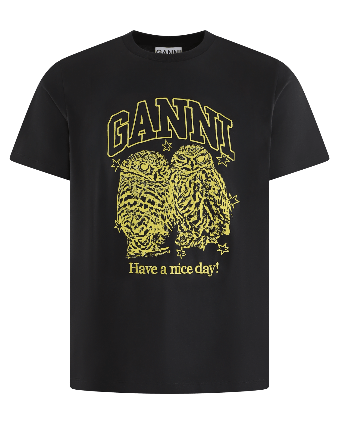 Ganni Dames Owls Relaxed T-shirt - Eleganza.nl