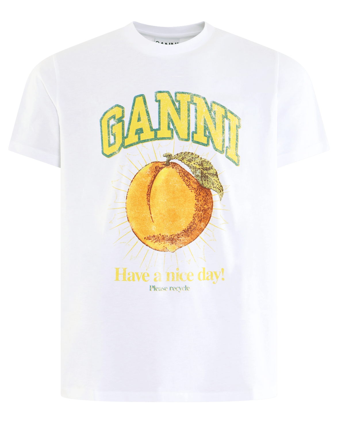 Ganni Dames Peach Relaxed T-shirt - Eleganza.nl