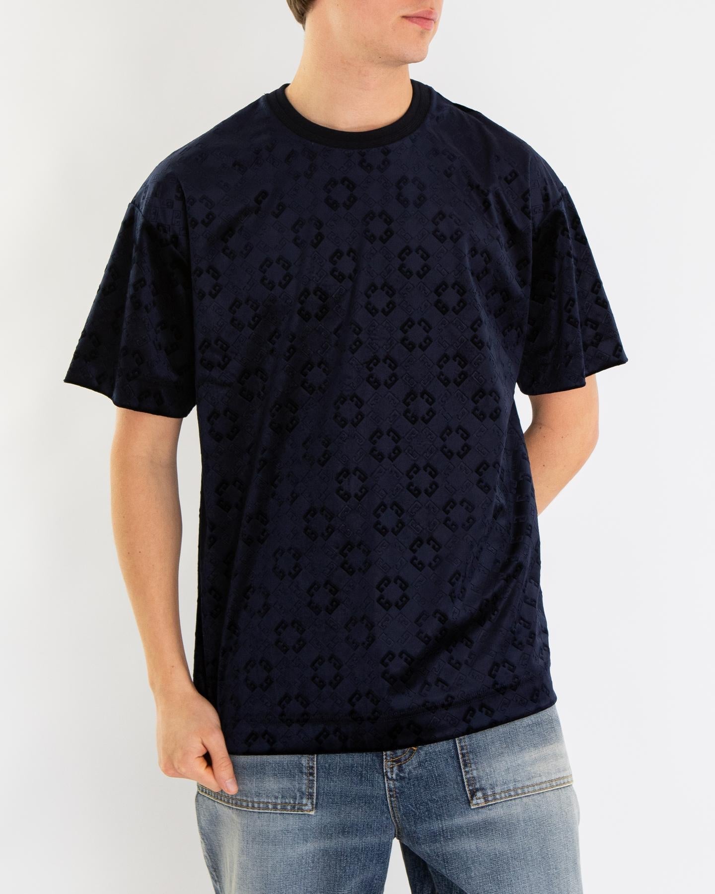 Givenchy Heren Monogram Velvet Shirt Blauw - Eleganza.nl