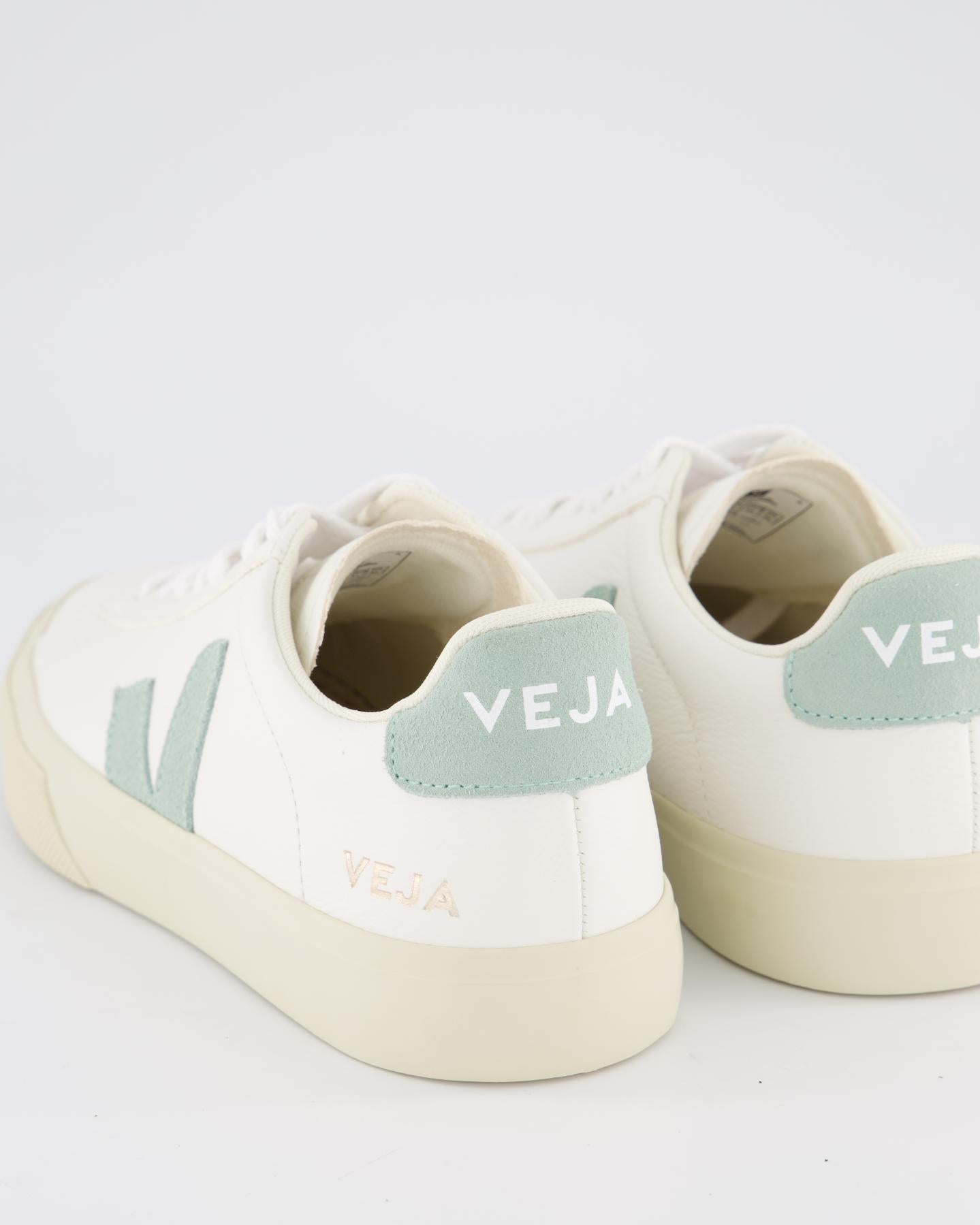 Veja Dames Campo Sneaker Leer Wit Matcha Eleganza