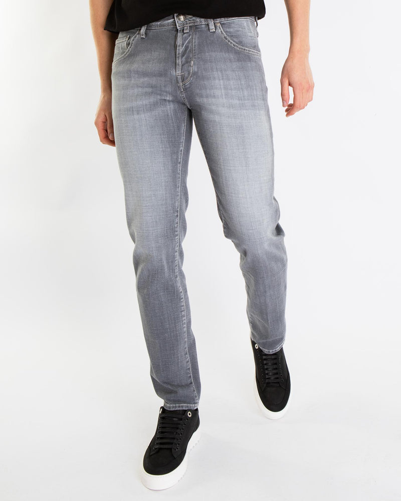 Heren Slim Cropped/CarrotJeans Grijs