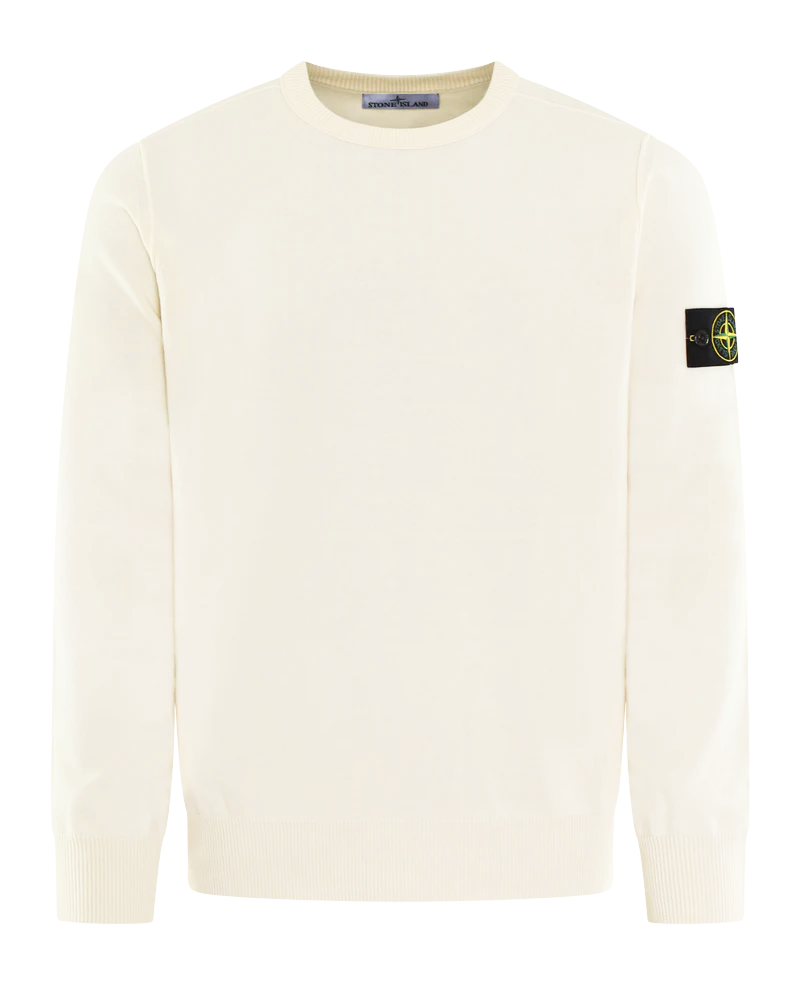 Heren Logopatch Crew Neck Ivory