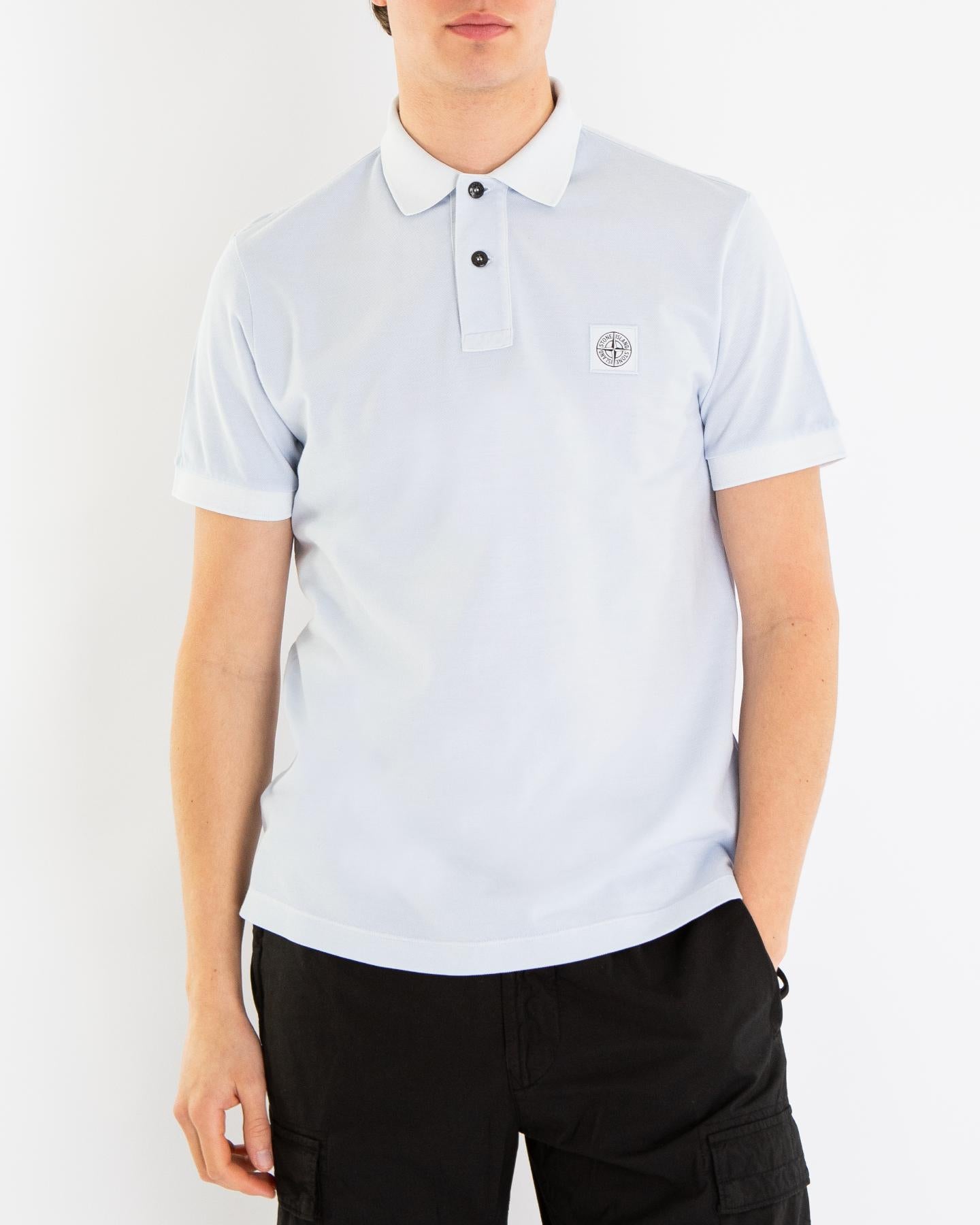 Heren Pique Compass Polo Sky Blue