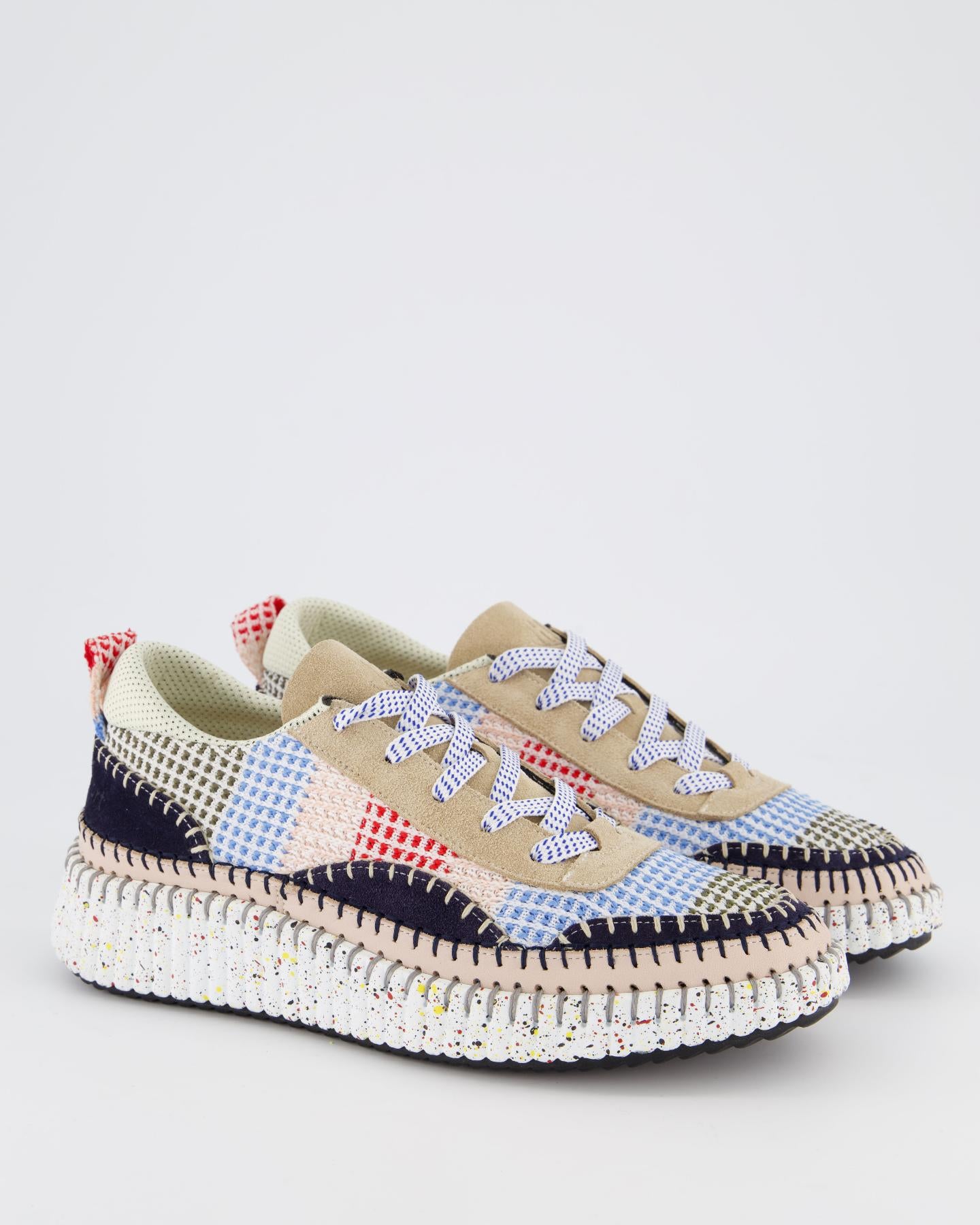 Dames Knitted Feston Sneaker Beige