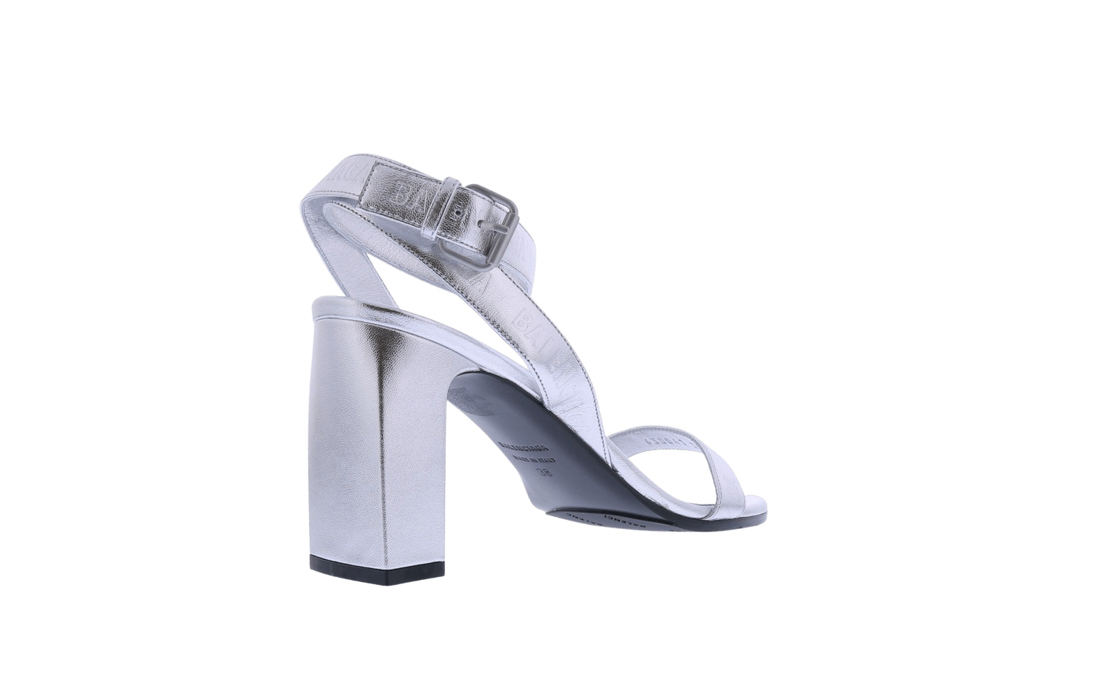 Dames Round Sandal Logo Metallic