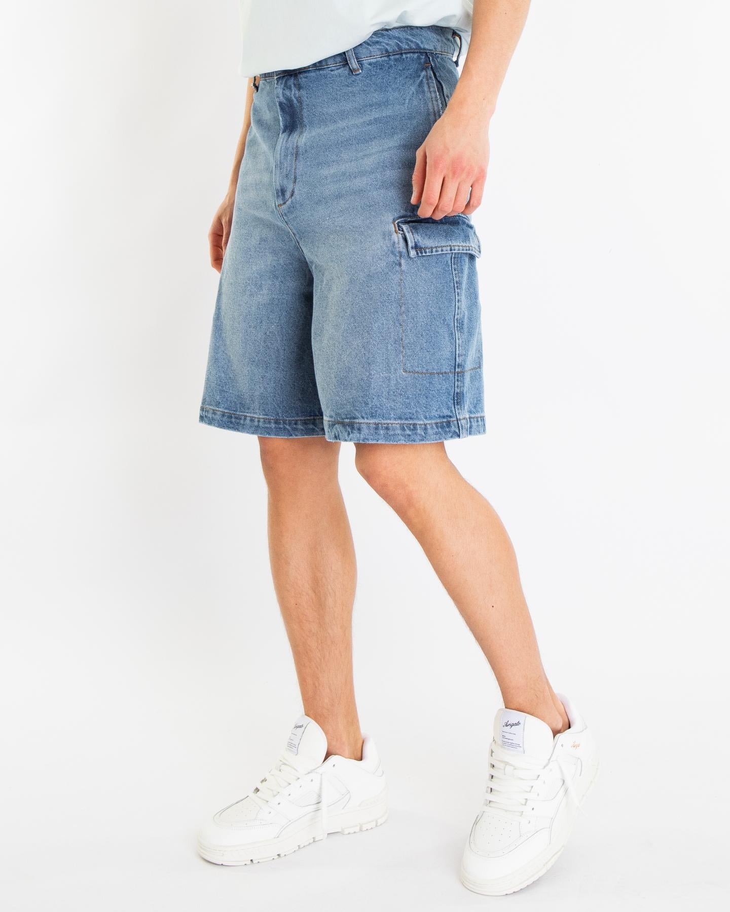 Heren Cargo Shorts Jeans Blauw