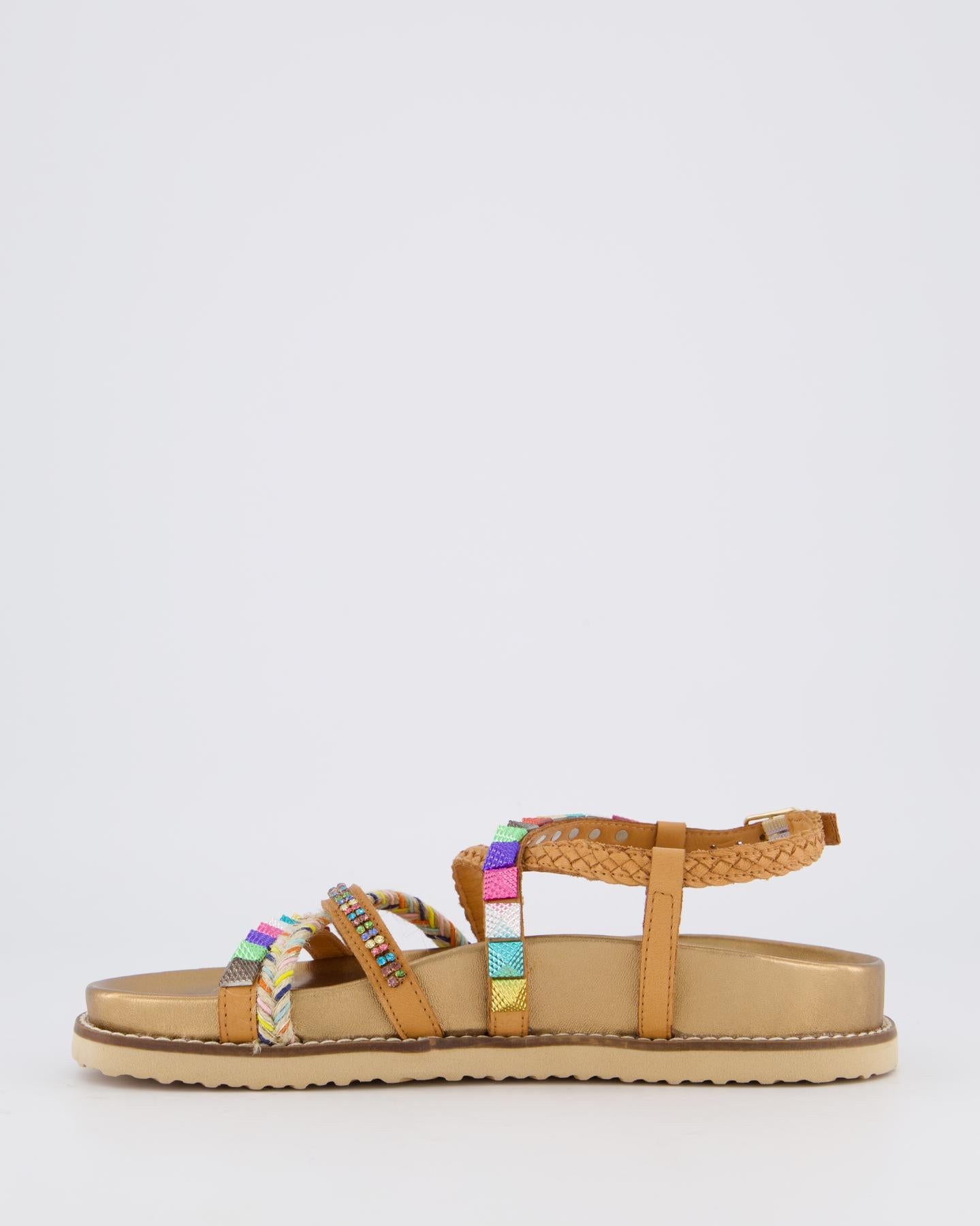 Dames Multi Straps Sandaal Beige