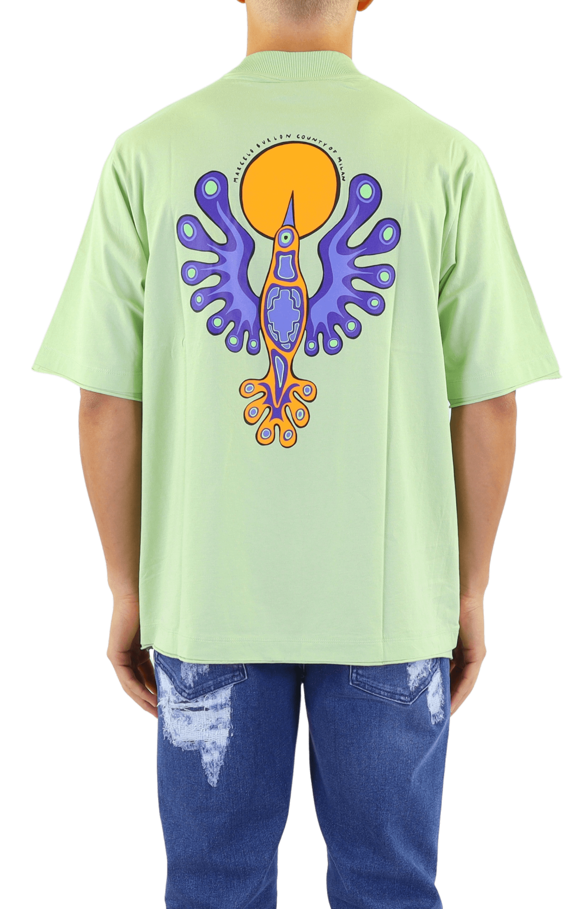 Heren Sunset Bird Dbl Hem Over Tee