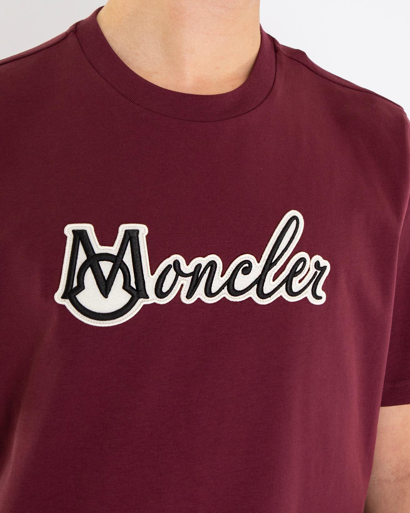 Moncler Heren Varsity Logo T-Shirt Rood - Eleganza.nl