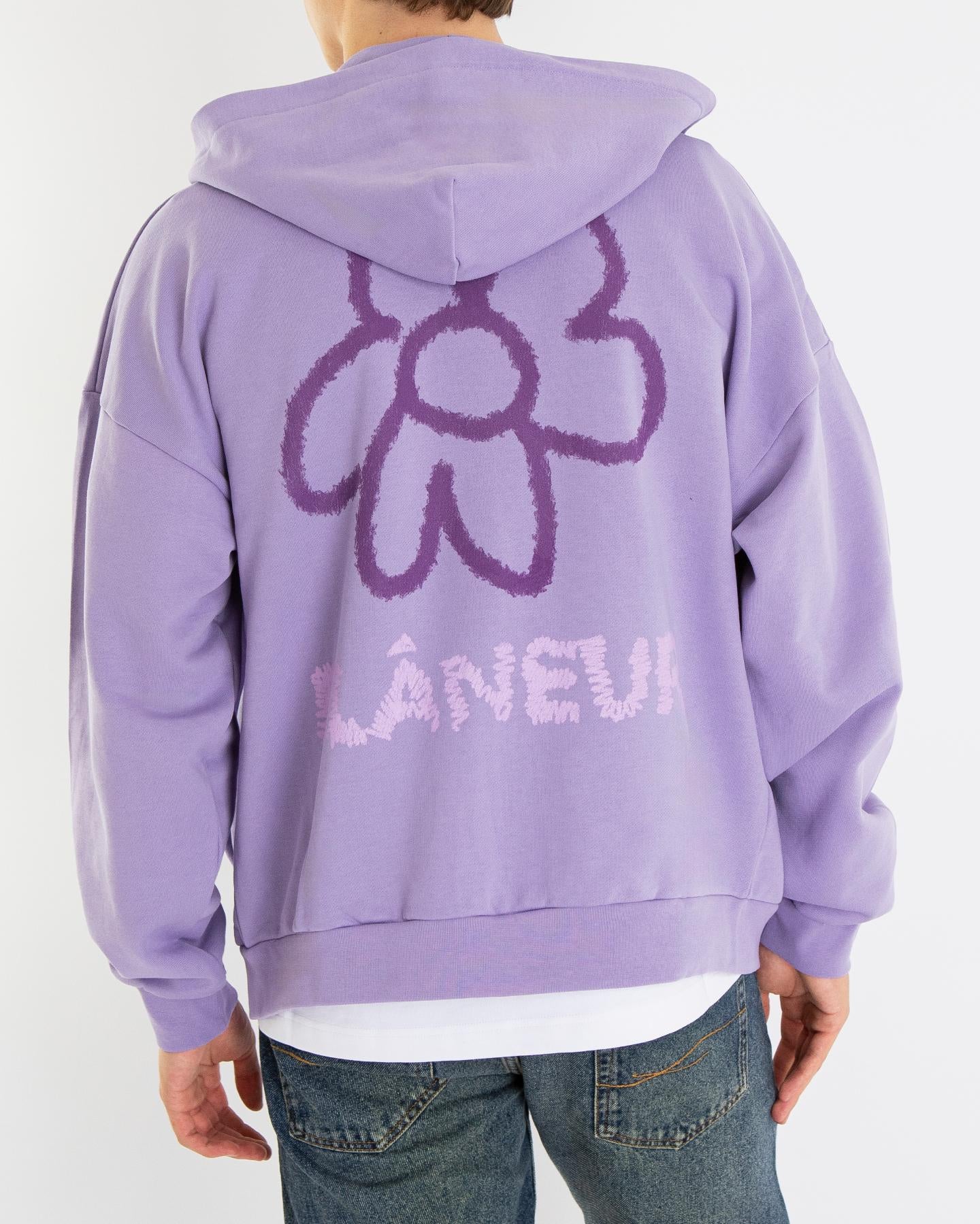 Heren Flower Doodle Zip-up Hoodie