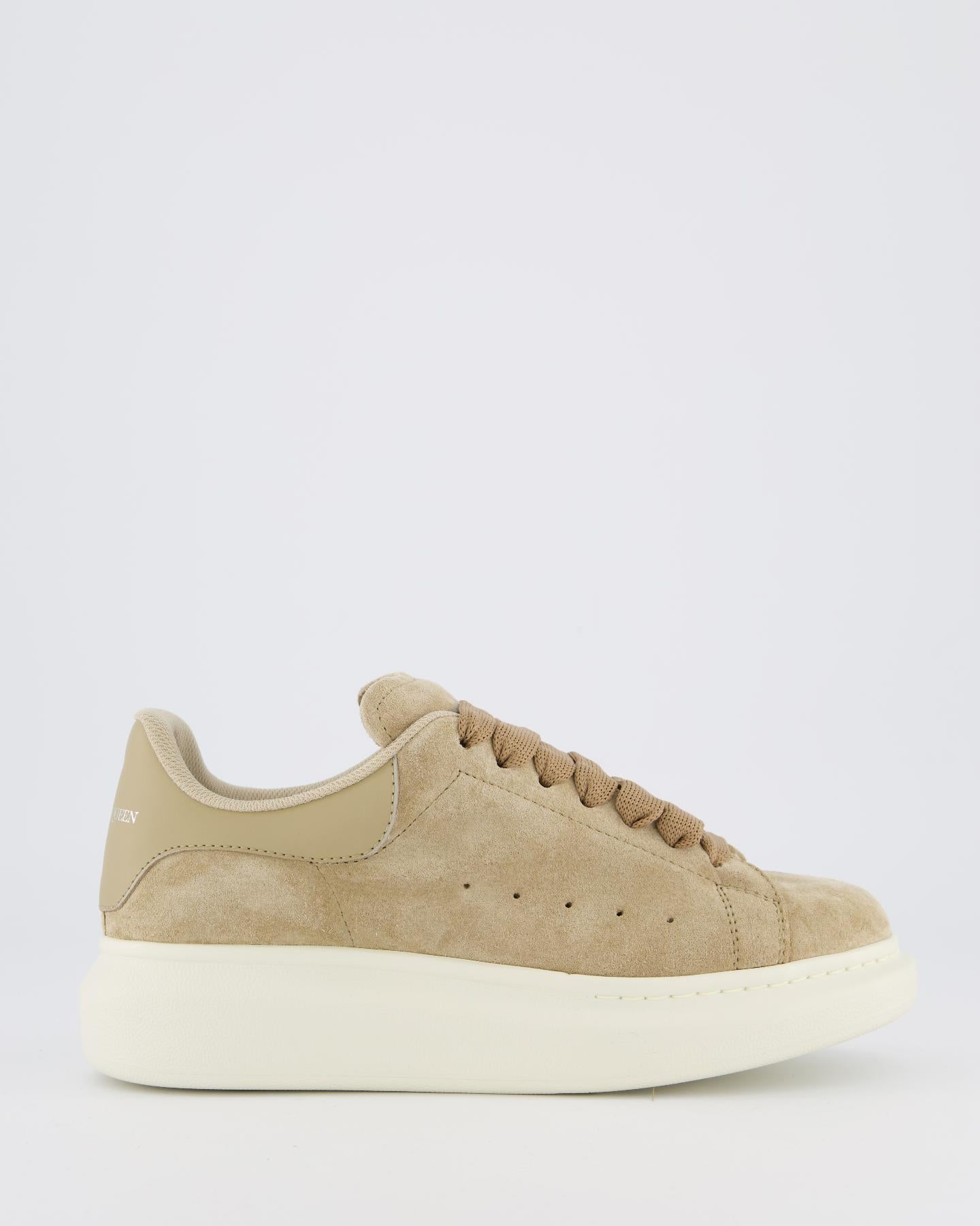 Dames Oversized Sneaker Suede Beige