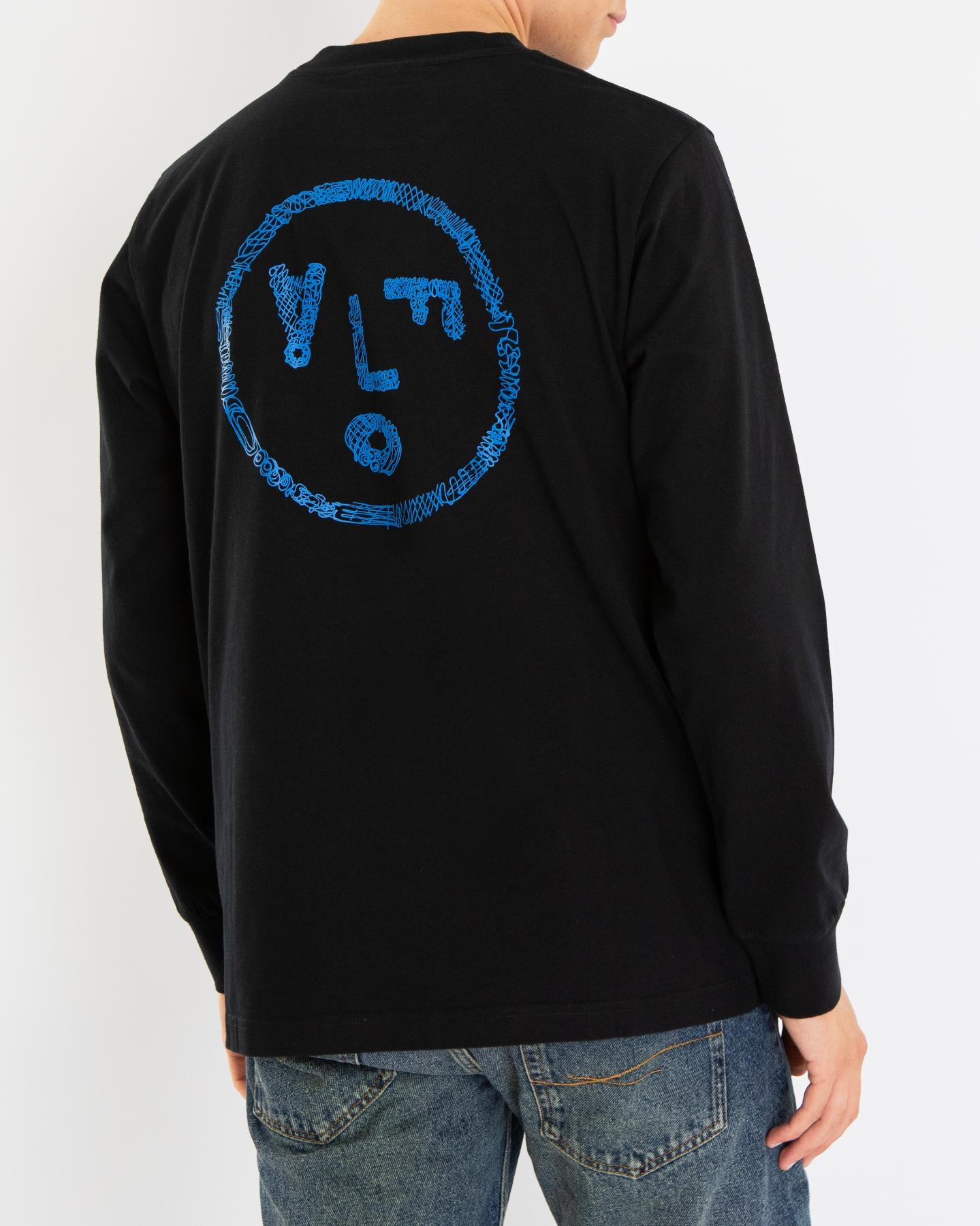 Heren Scribble Face Tee Ls