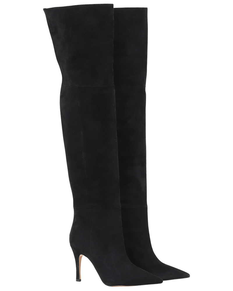 Dames High Boot Suede Zwart