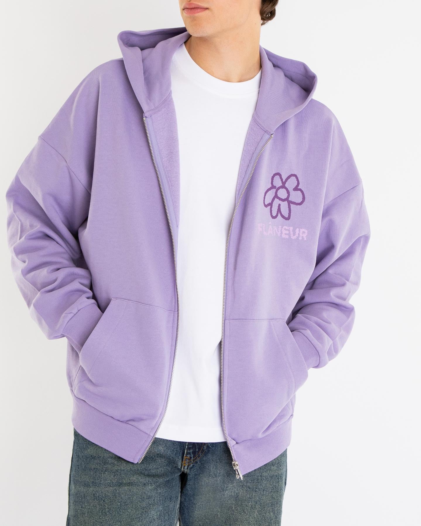 Heren Flower Doodle Zip-up Hoodie