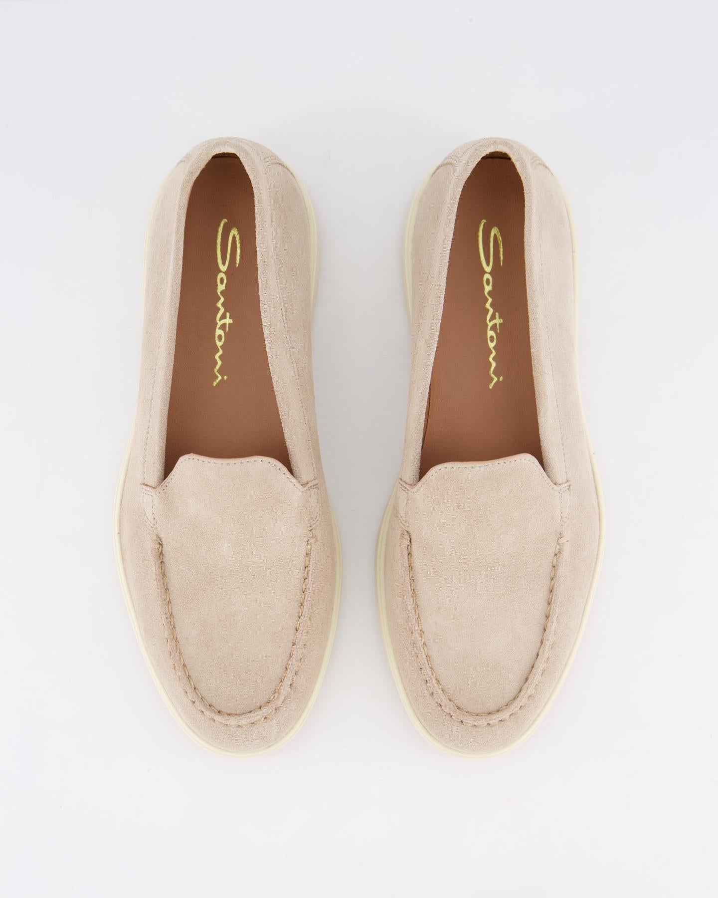 Santoni Dames Yalta Mocasin Beige - Eleganza.nl