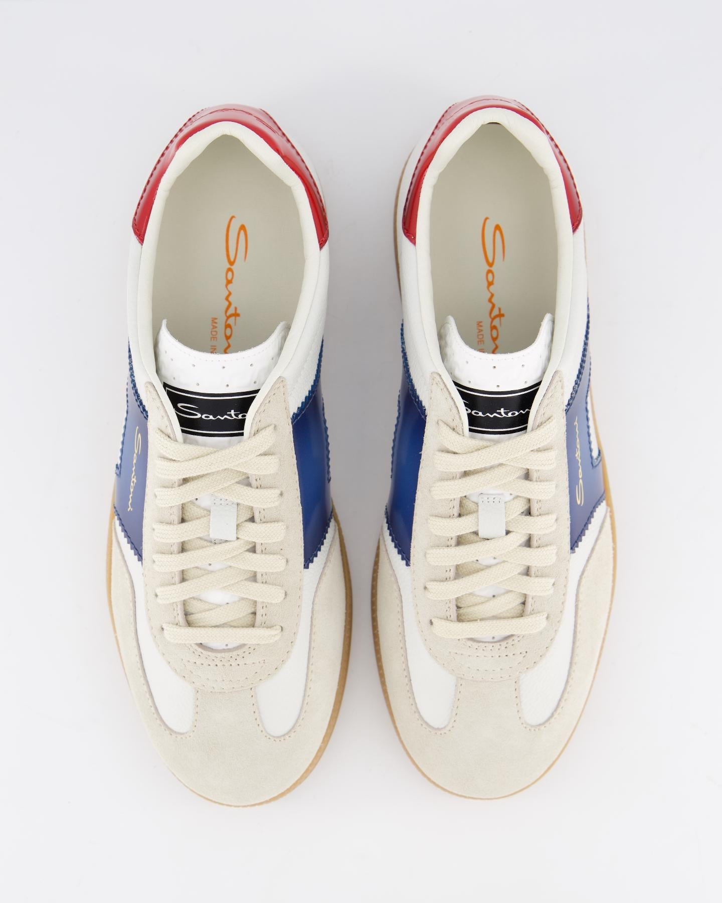 Santoni Heren DBS Olympic White / Blu - Eleganza.nl