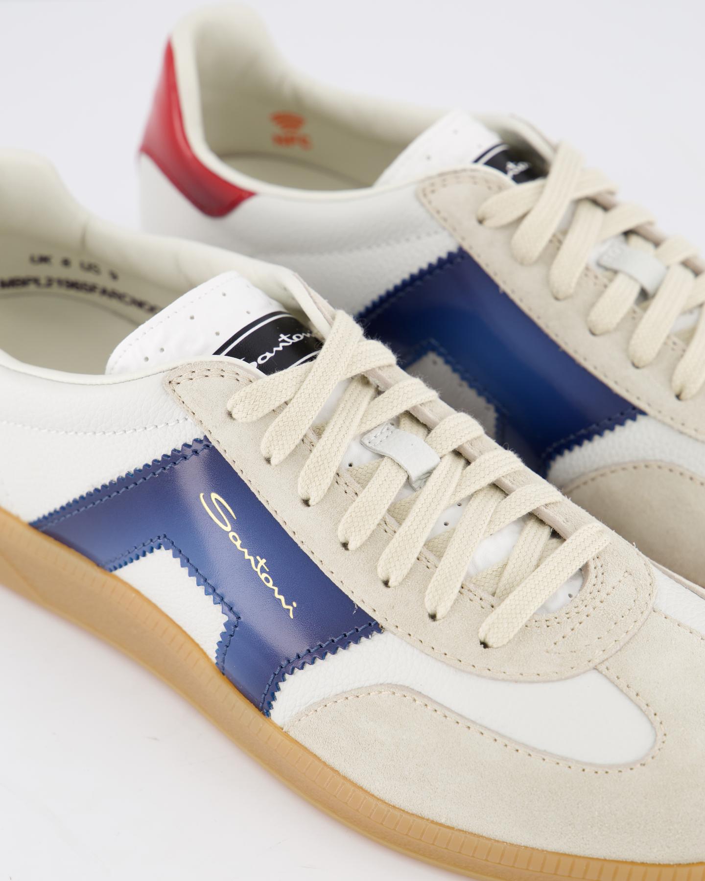 Santoni Heren DBS Olympic White / Blu - Eleganza.nl