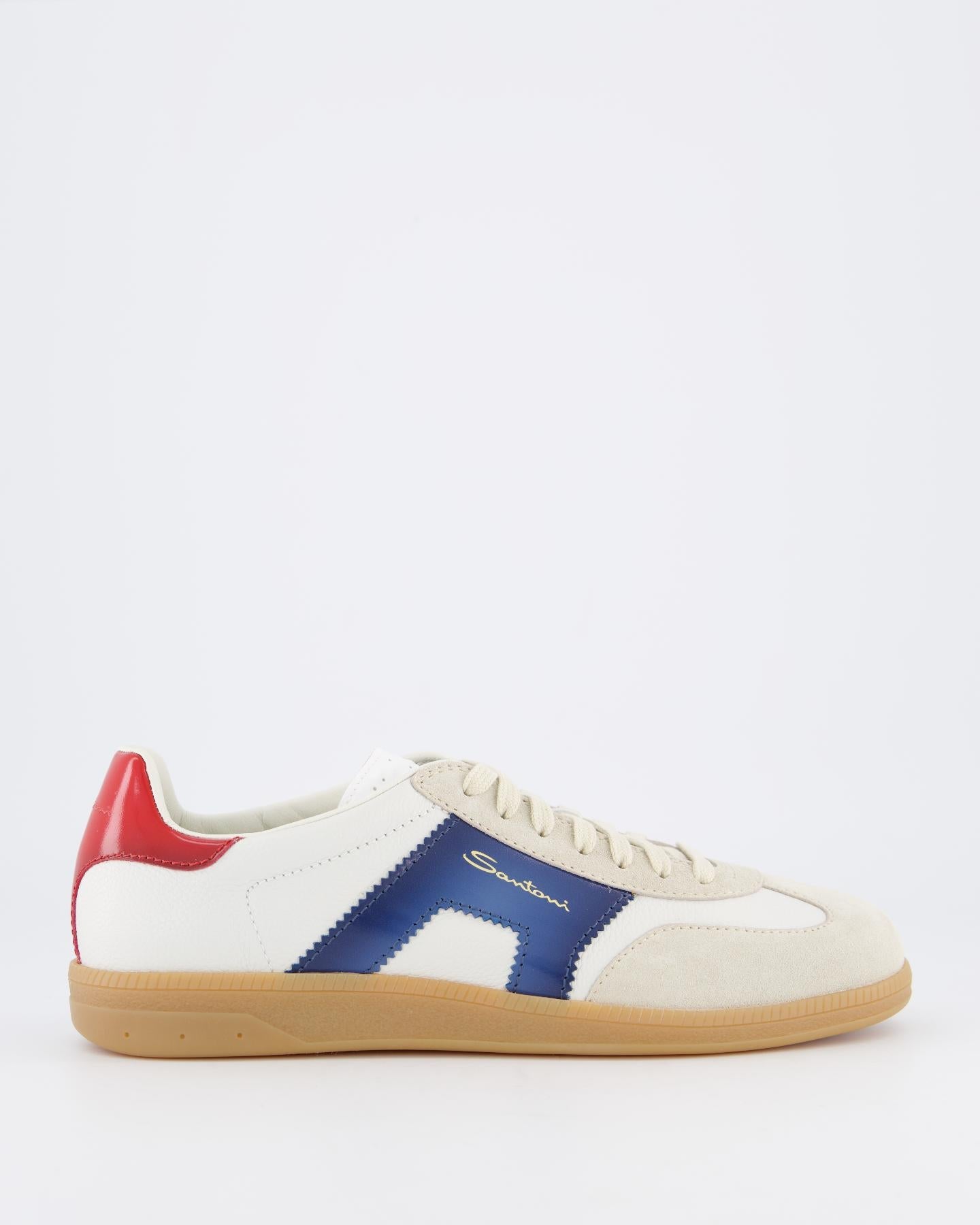 Santoni Heren DBS Olympic White / Blu - Eleganza.nl