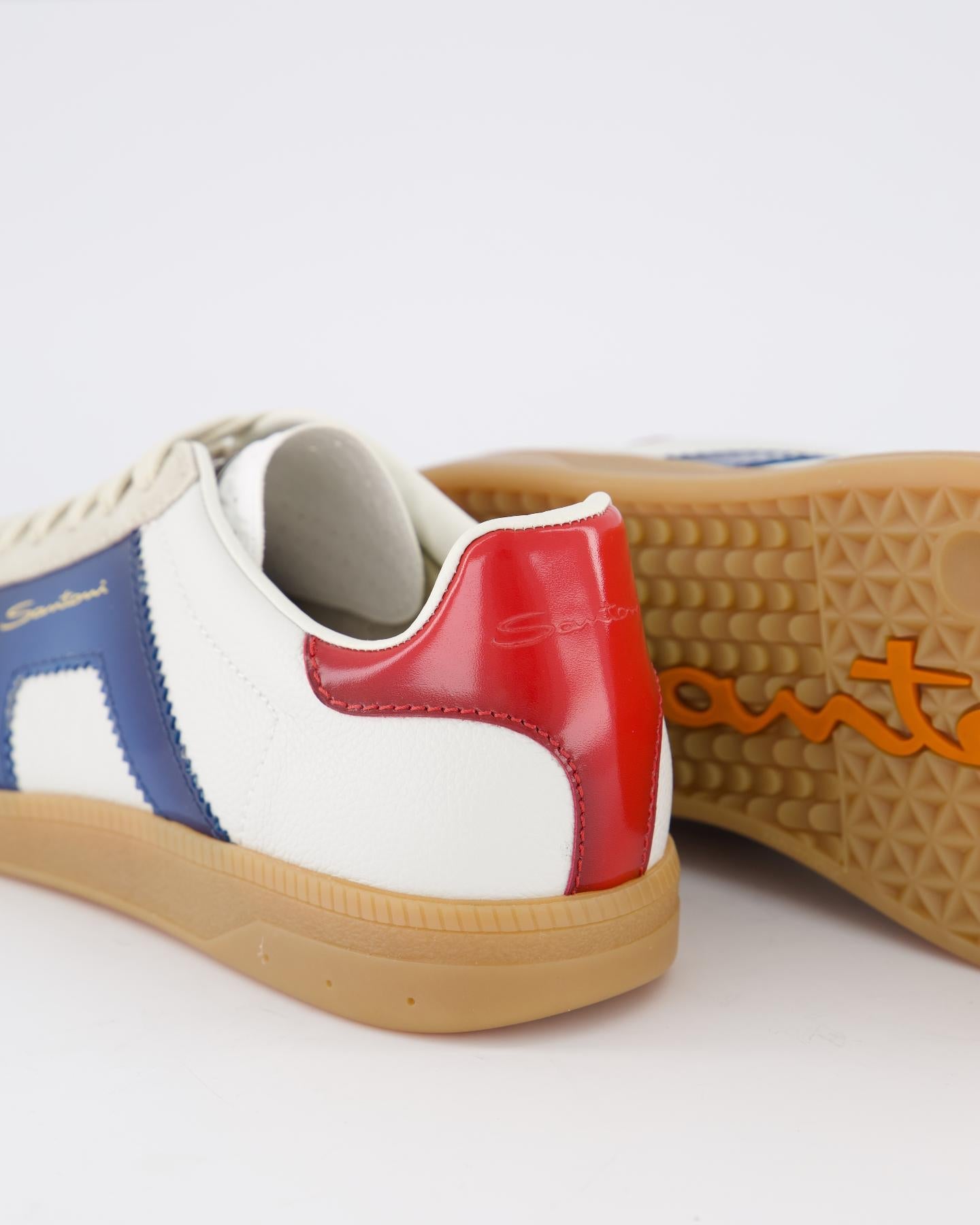 Santoni Heren DBS Olympic White / Blu - Eleganza.nl