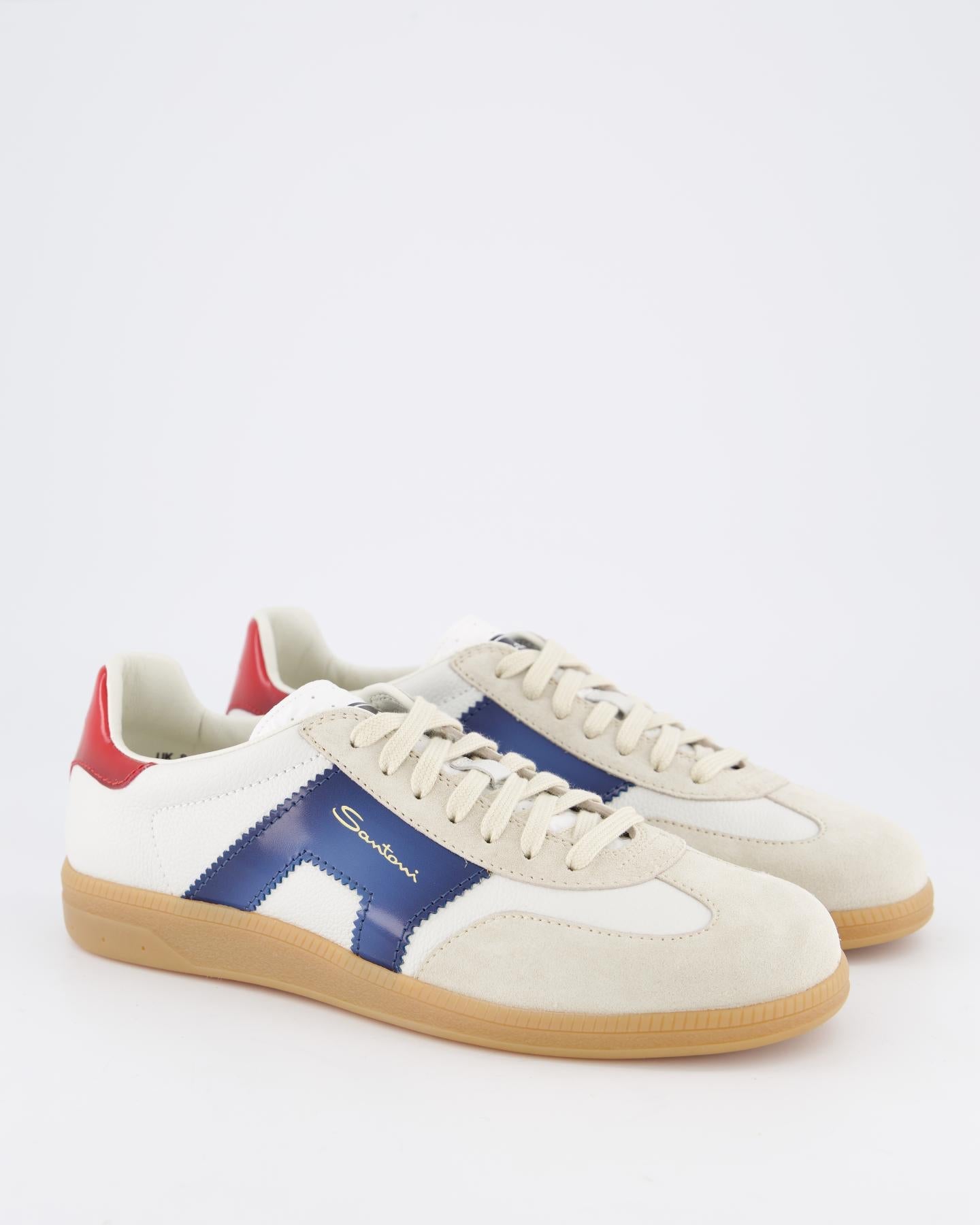 Santoni Heren DBS Olympic White / Blu - Eleganza.nl