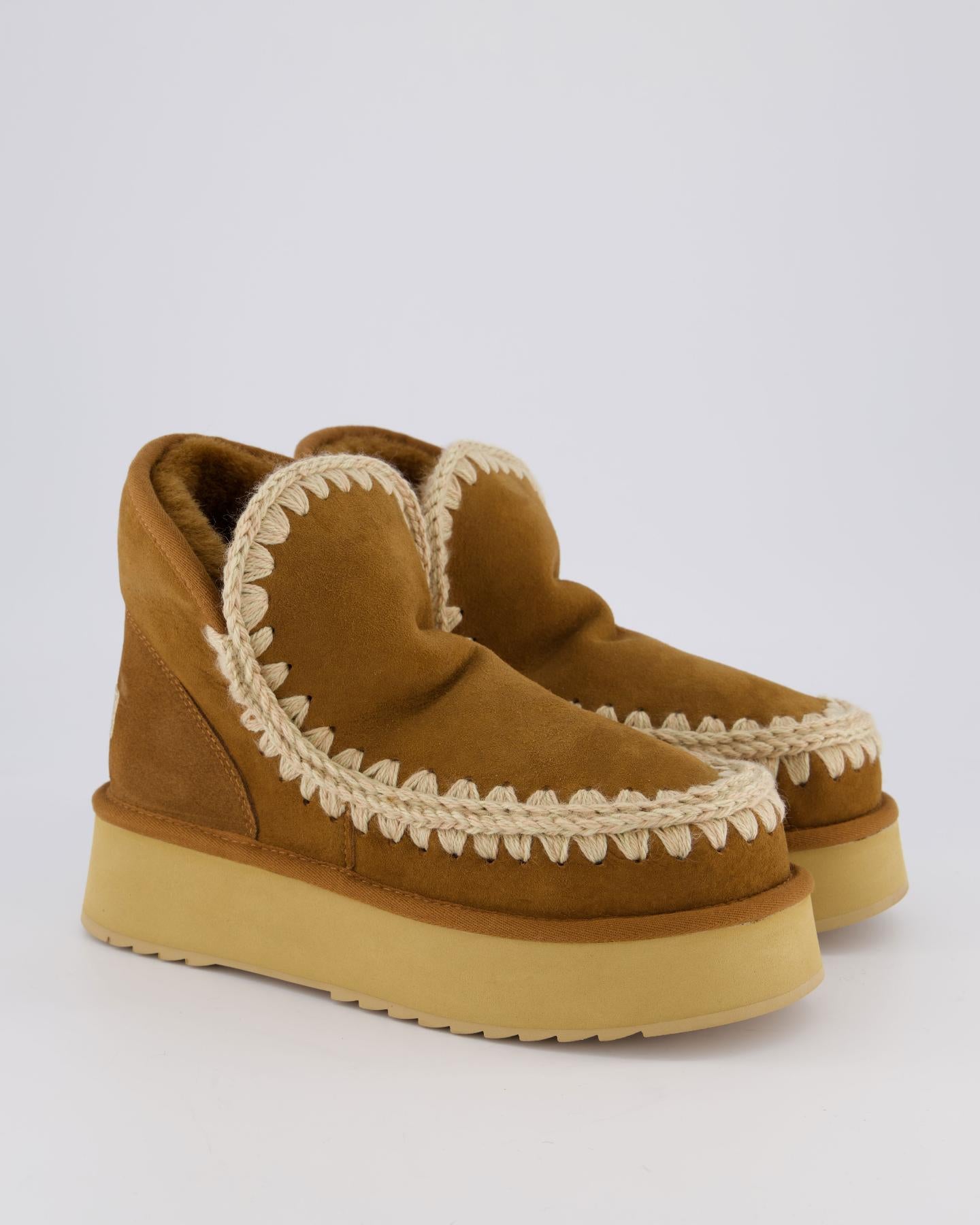 Dames Mini Eskimo Platform Cognac